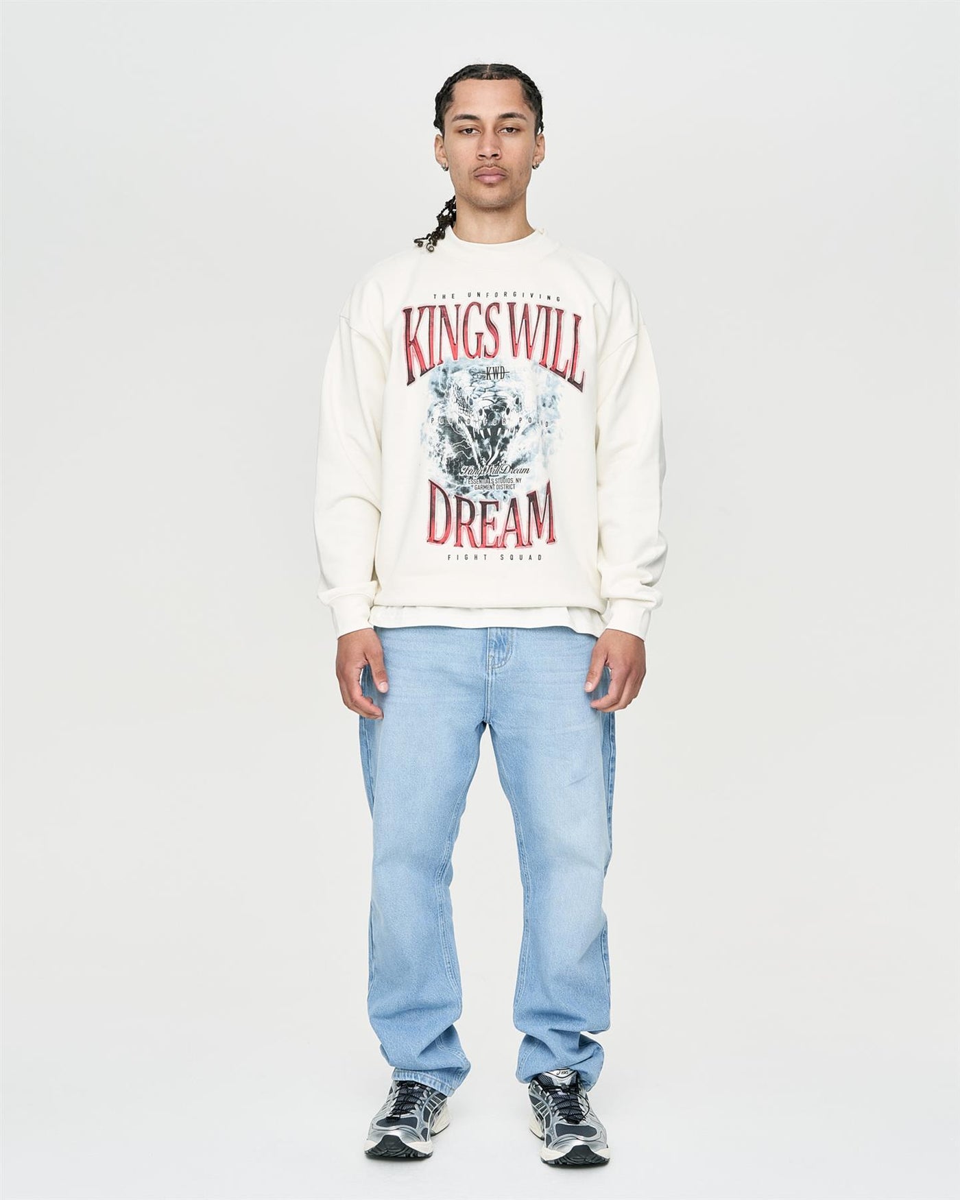 Mens Studio Snake Eyes Crew Sweat White