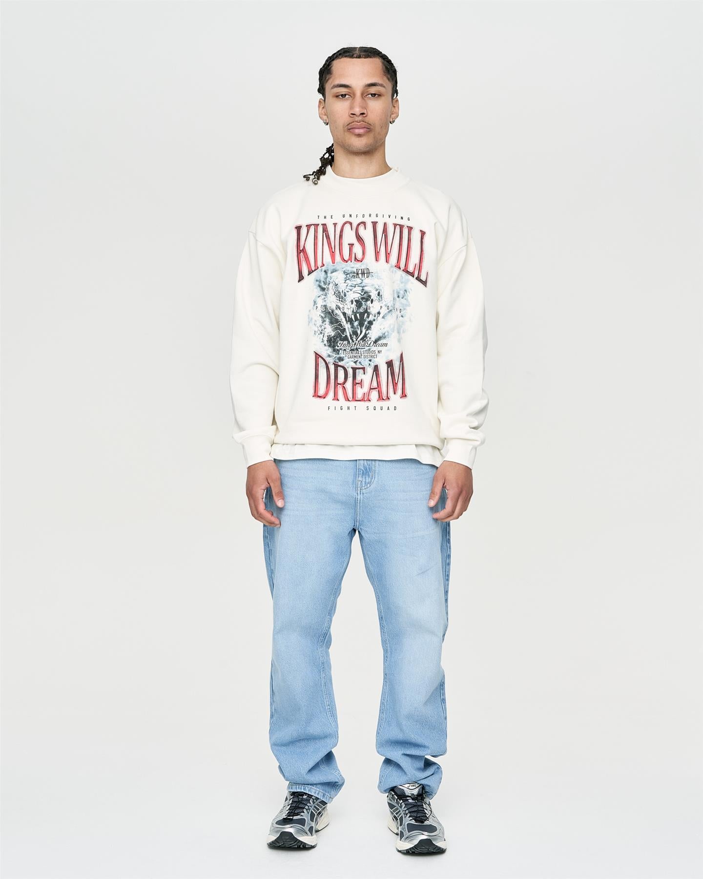 Mens Studio Snake Eyes Crew Sweat White