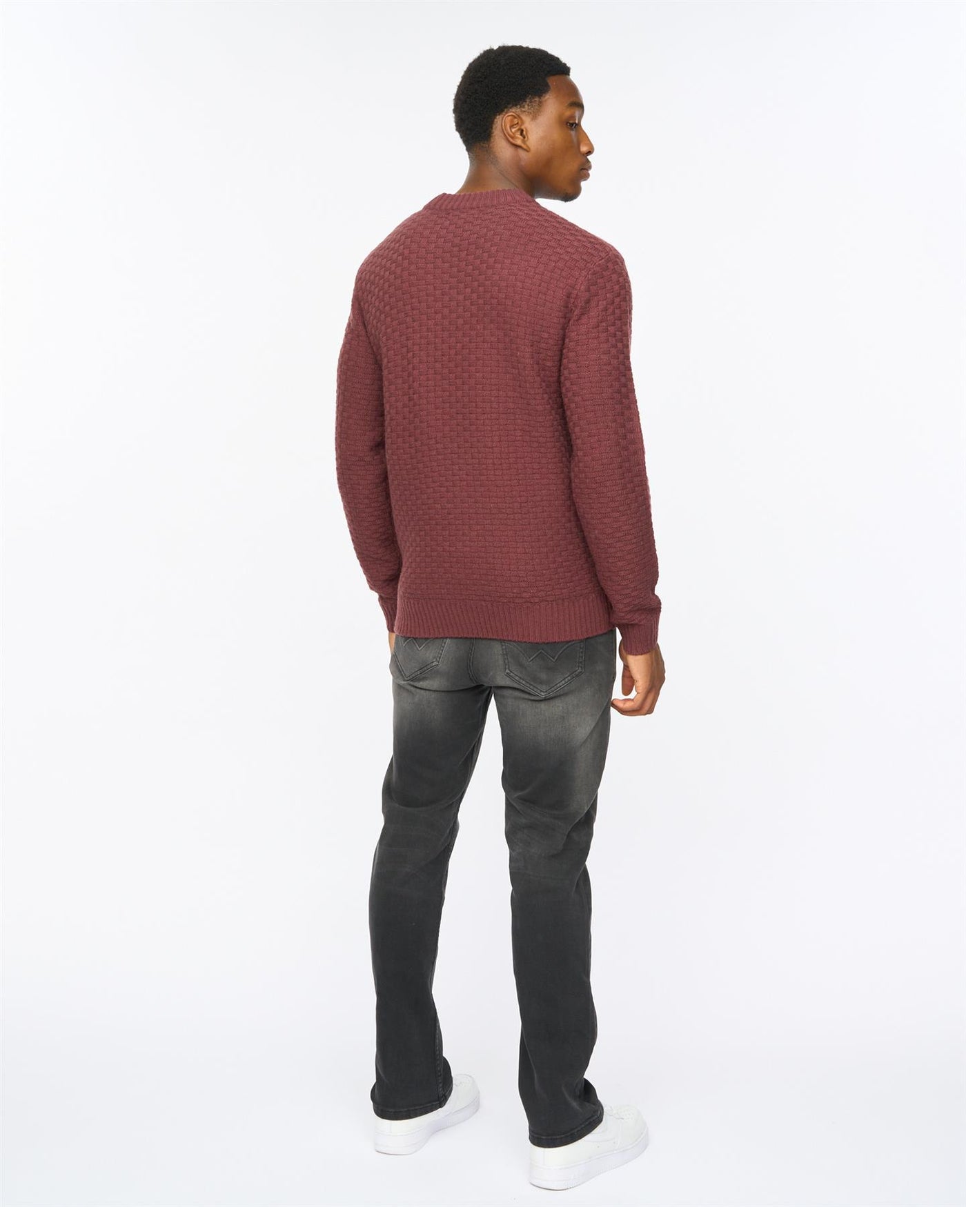 Mens Matera Textured Knit Raisin