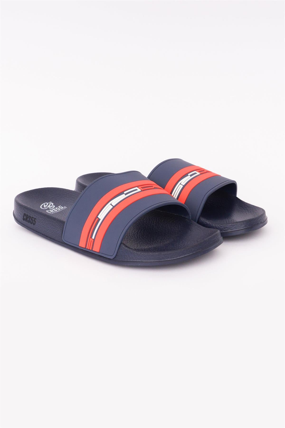 Mens Mentella Sliders Navy/Red
