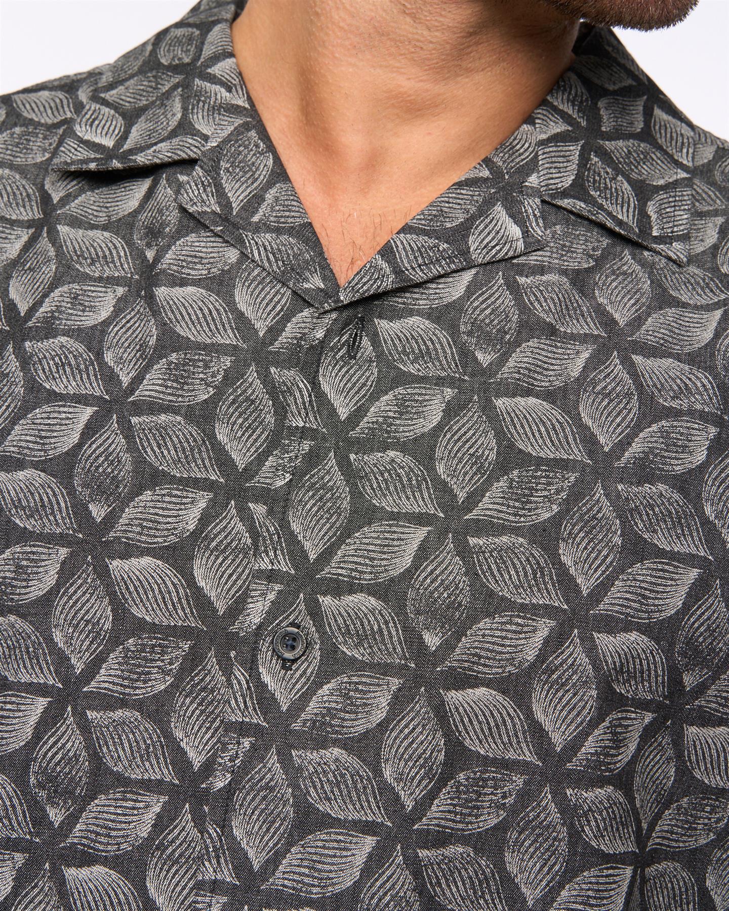 Mens Caladium Short Sleeve Shirt Black