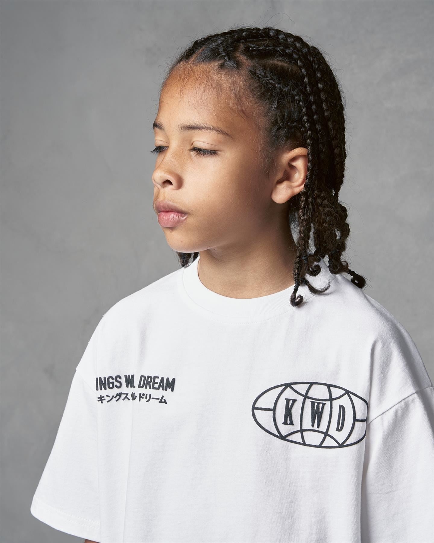 Kids Boys Studio Duo Line T-Shirt Optic White