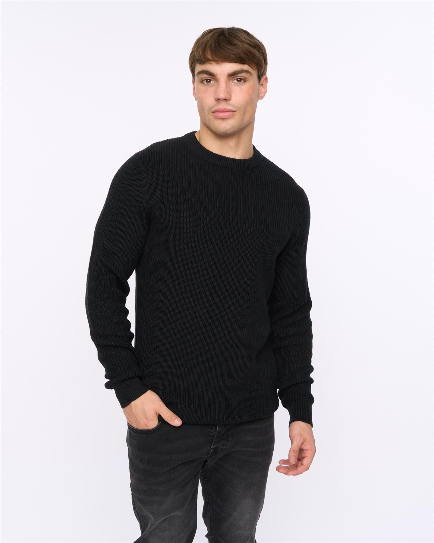 Mens Jampster Crew Knit Black