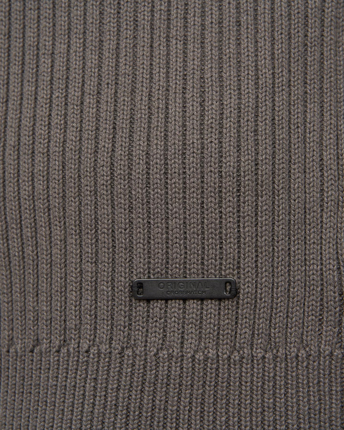 Mens Havaline 1/4 Zip Knit Charcoal Grey