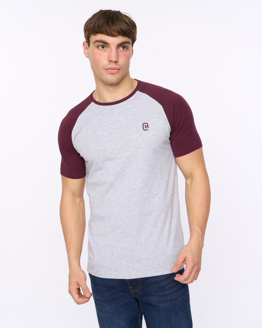Mens Remison T-Shirt Raisin/Grey Marl