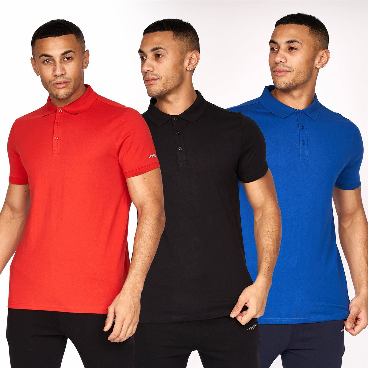 Traymax Polo 3pk Black Blue Red