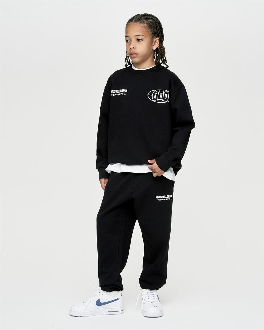 Kids Boys Studio Duo Line Crew Sweat Black