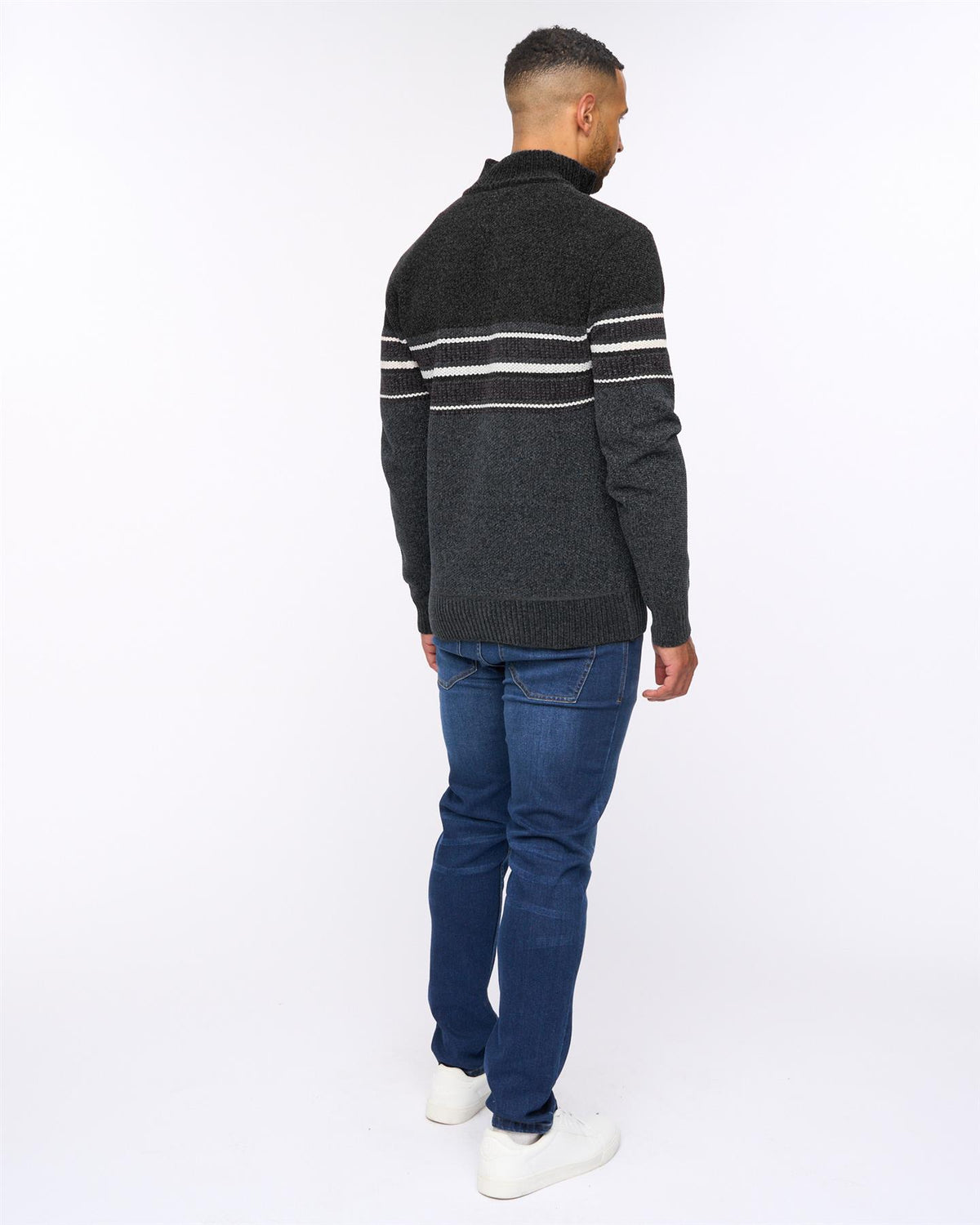 Feldstan 1/4 Zip Jumper Black/Charcoal