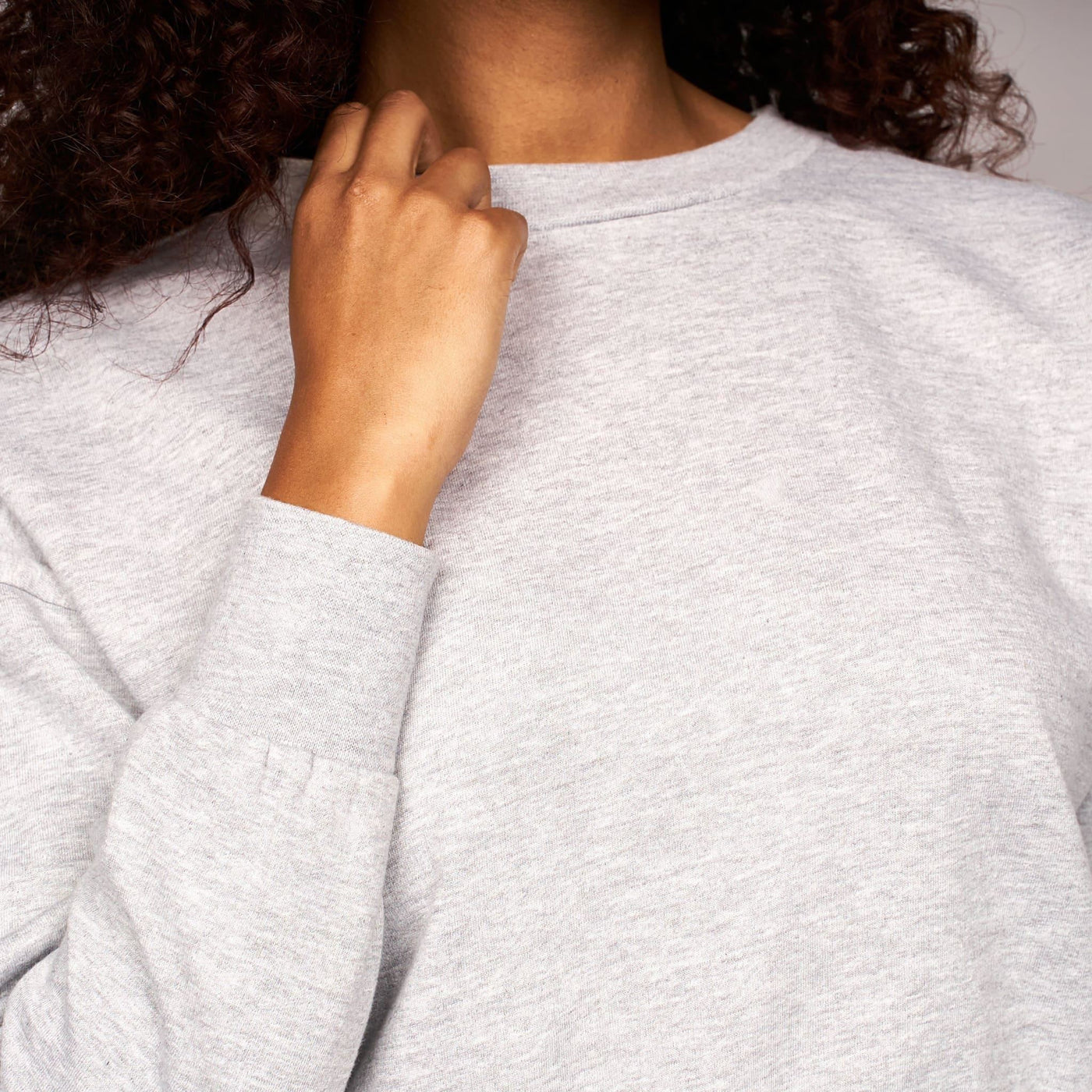 Womens Catalina Crop Crew Sweat Grey Marl