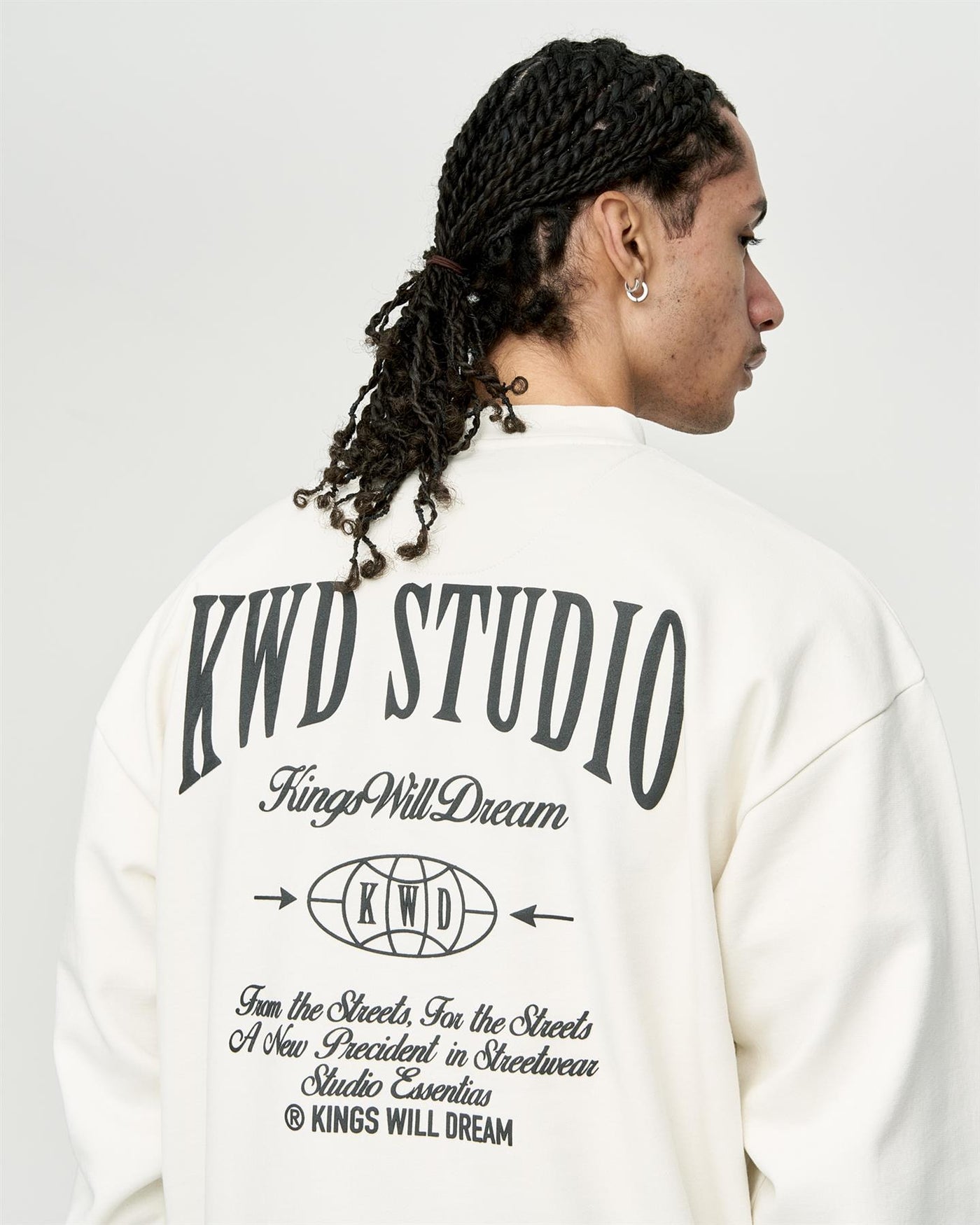 Mens Studio Studios Crew Sweat Off White