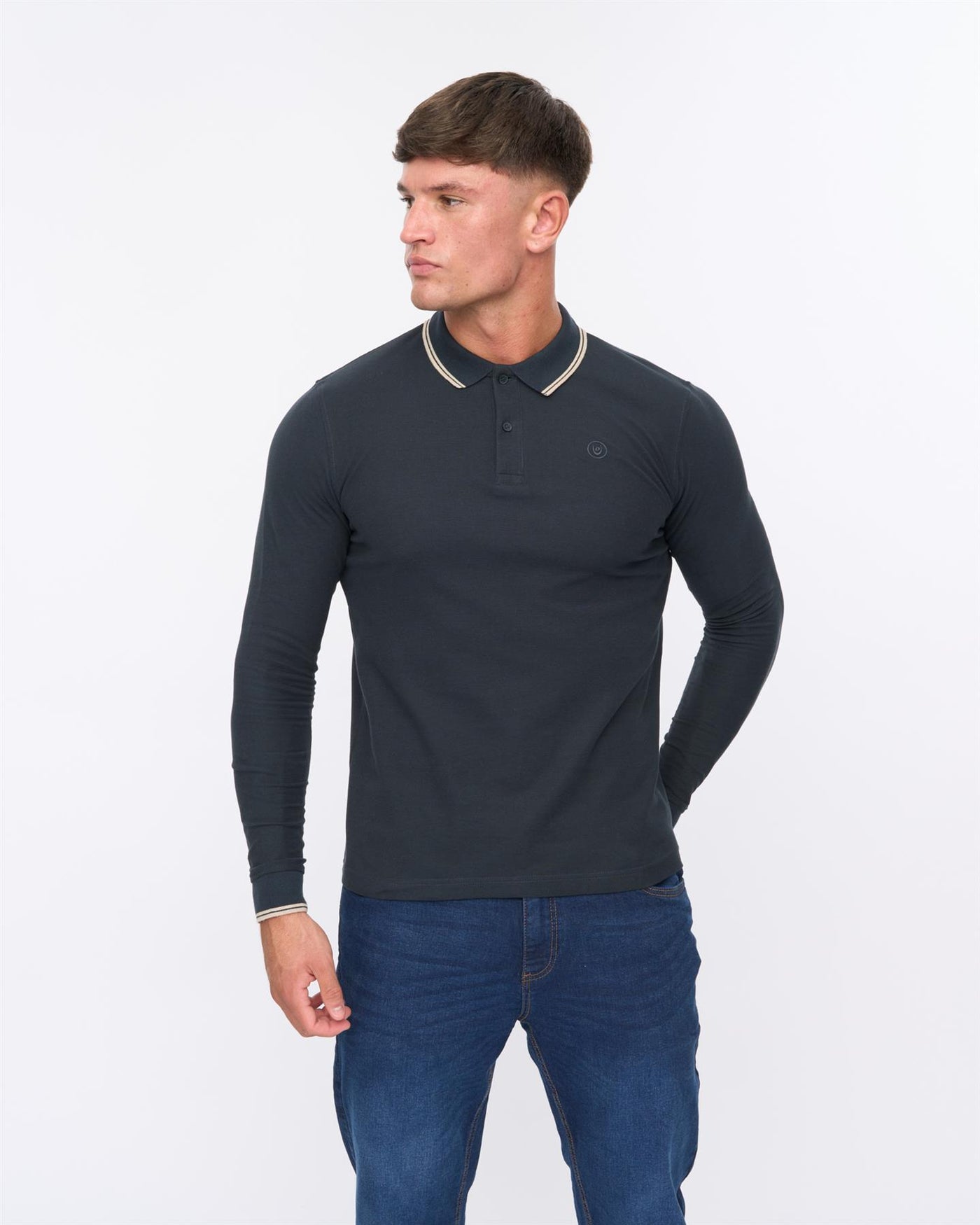 Mens Roxberry Long Sleeve Polo Navy