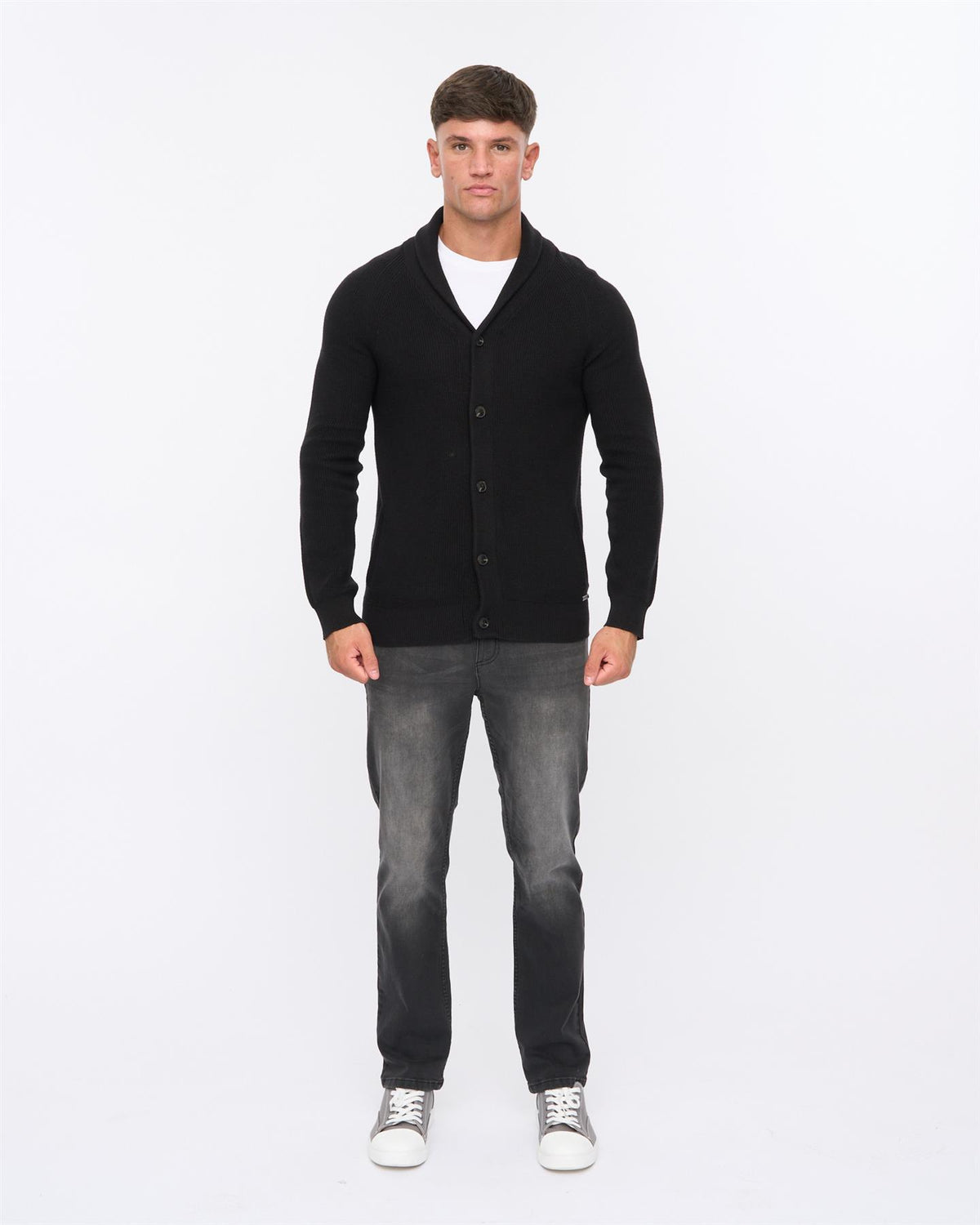 Mens Venosa Shawl Cardigan Black