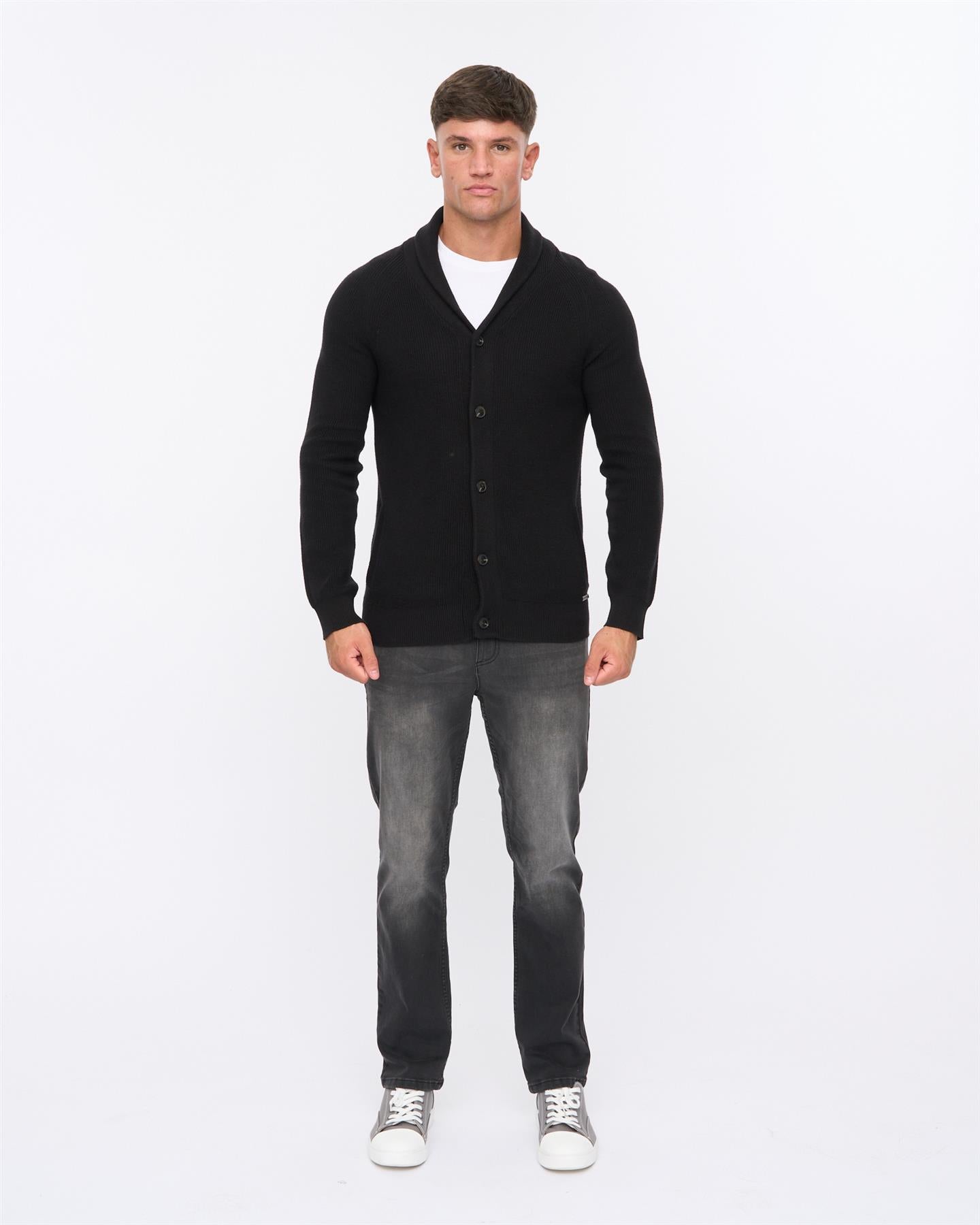 Mens Venosa Shawl Cardigan Black