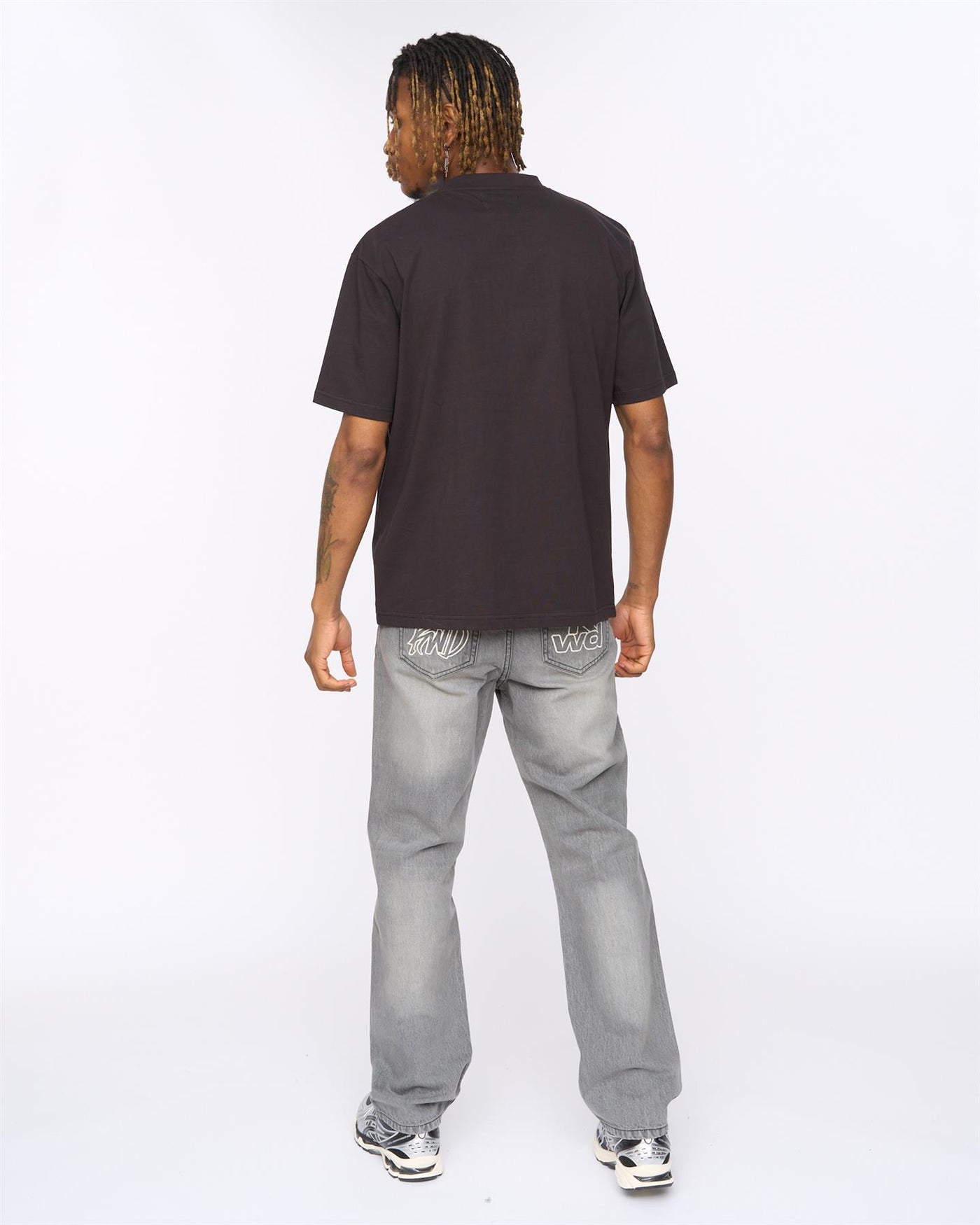 Mens Race Badges Oversized T-Shirt Black