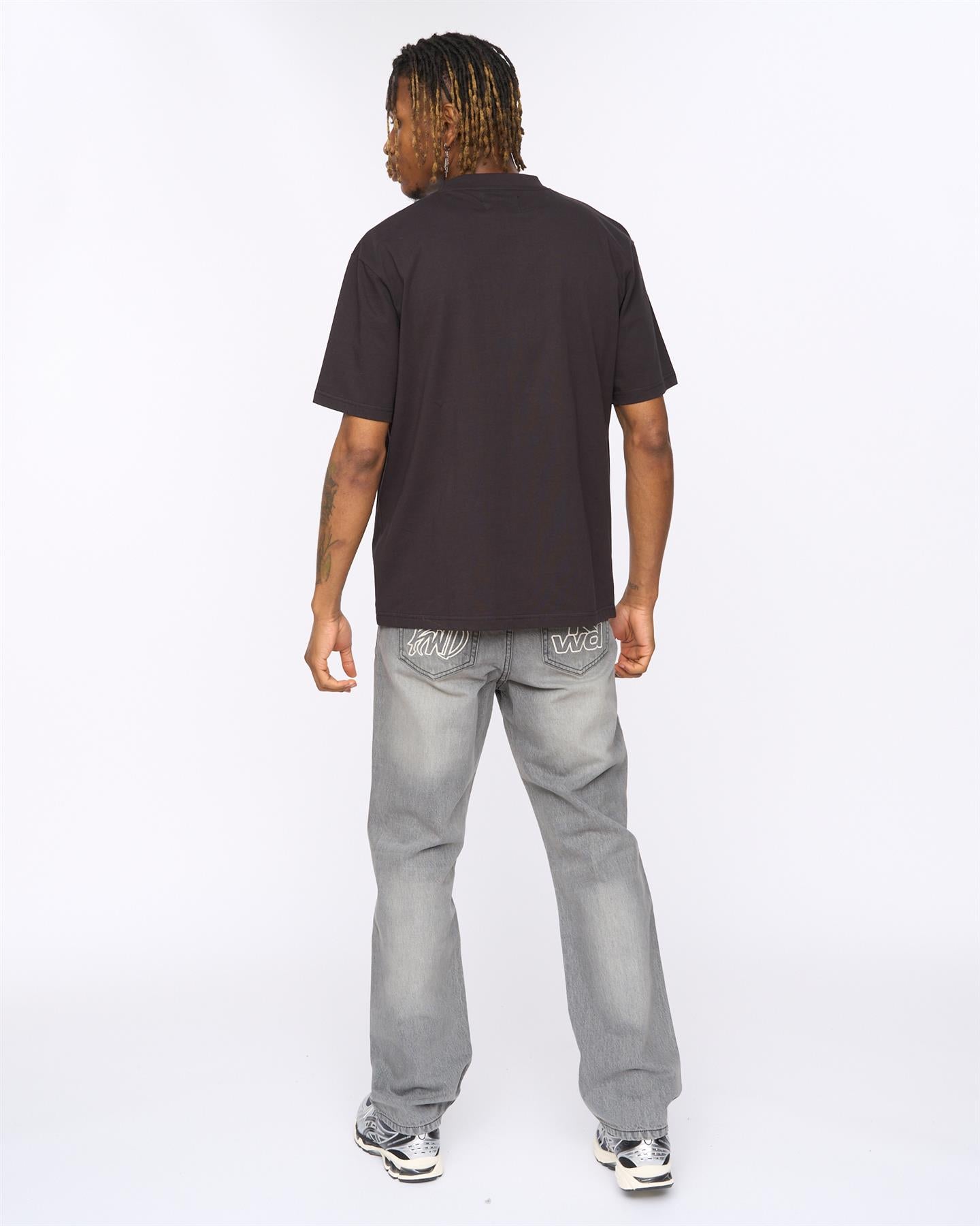 Mens Race Badges Oversized T-Shirt Black