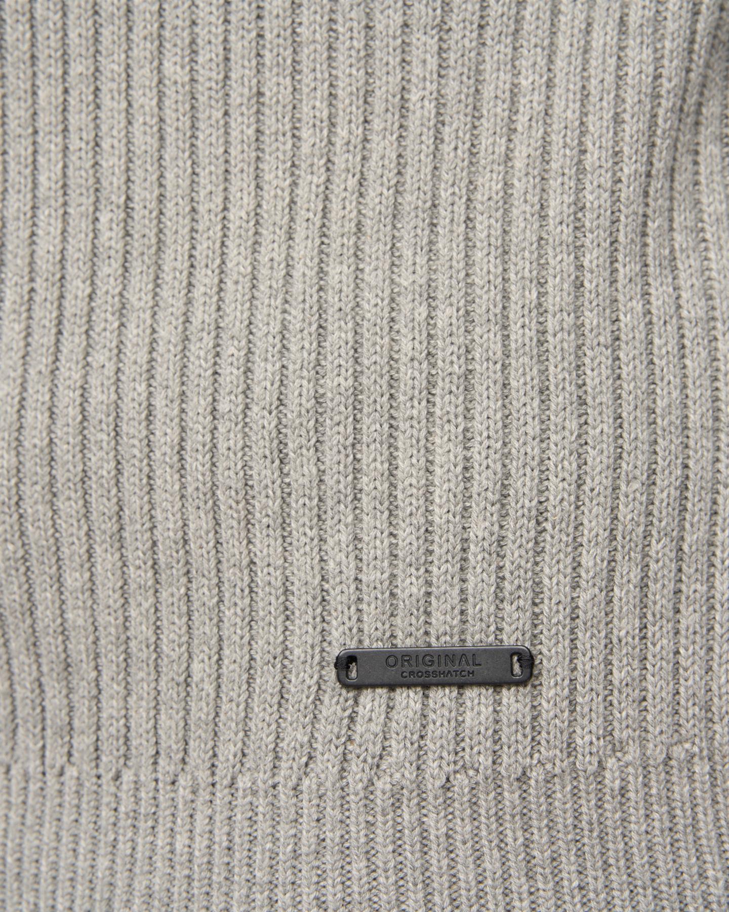 Mens Havaline 1/4 Zip Knit Grey Marl