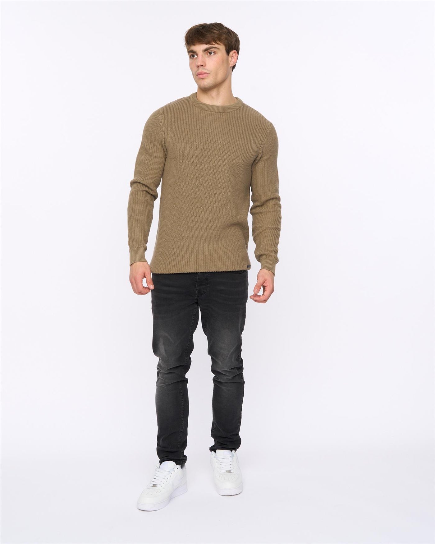 Mens Jampster Crew Knit Taupe