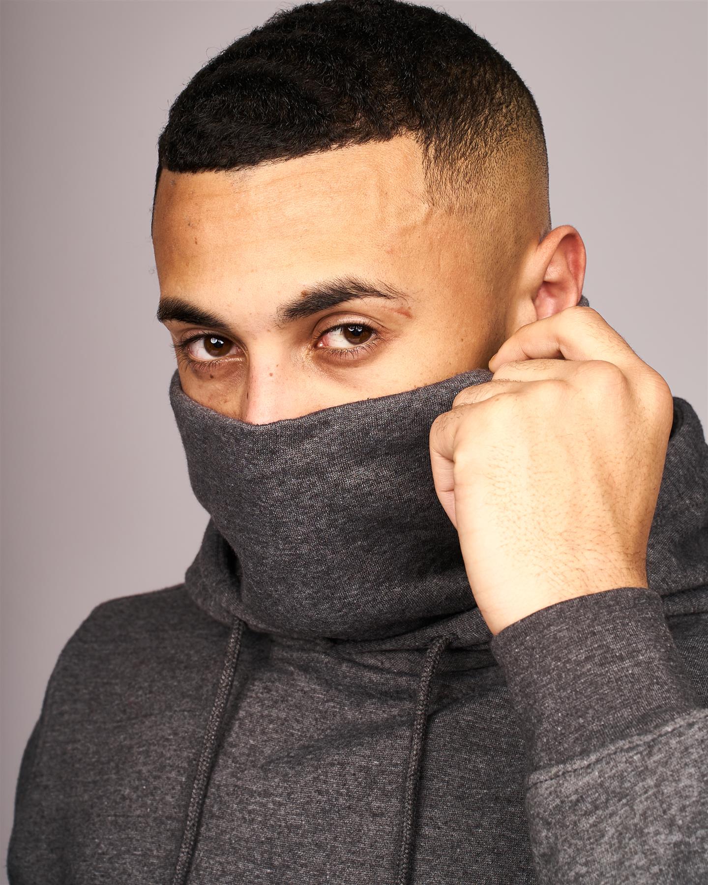 Mens Venmark Snood Sweat Charcoal Marl