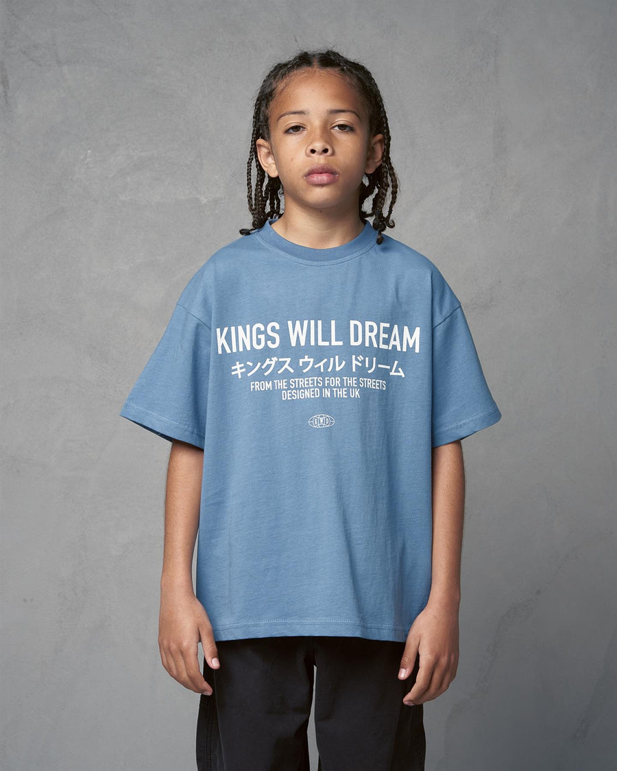 Kids Boys Studio Stacked T-Shirt Blue