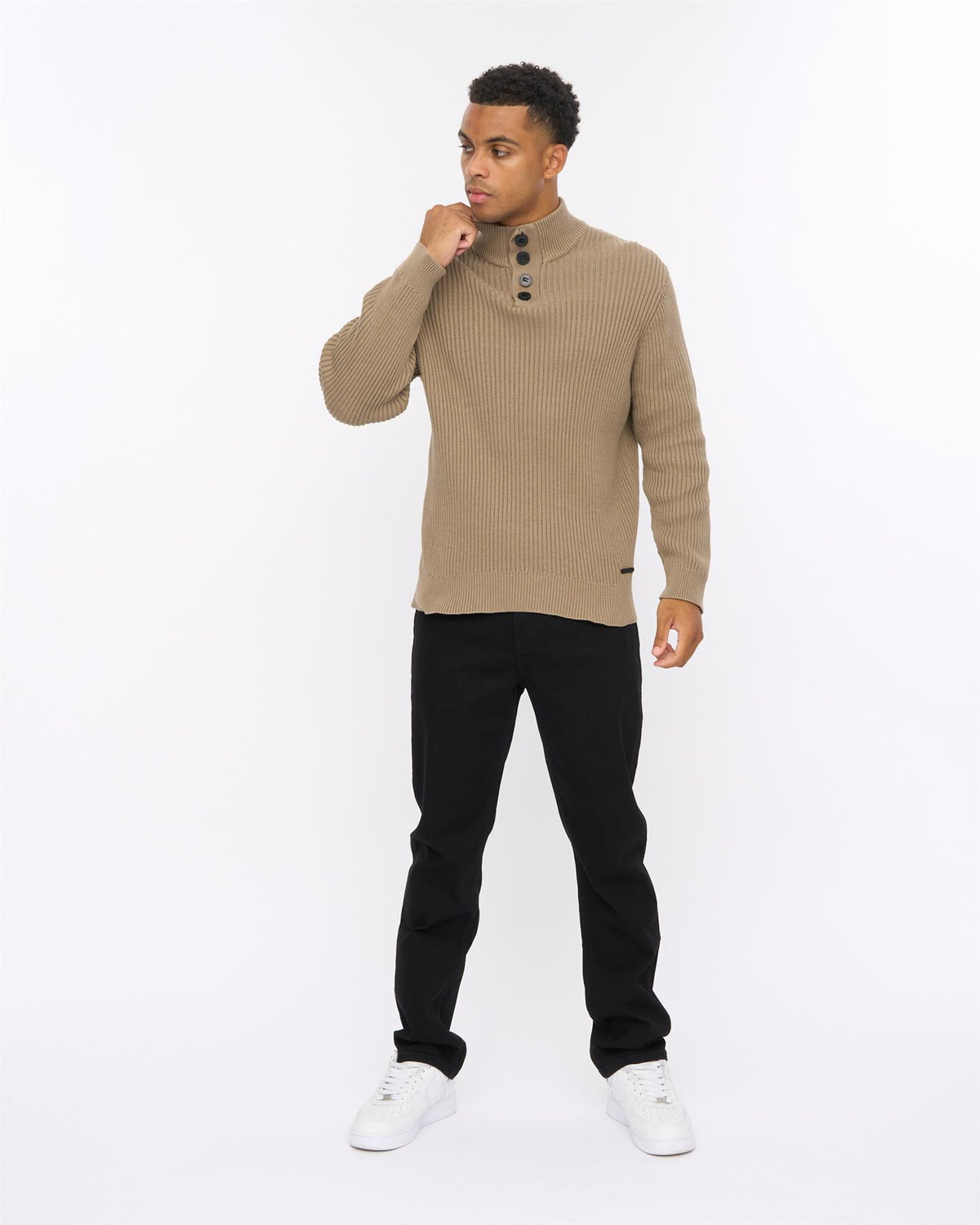 Mens Wellburys Chunky Knit Taupe