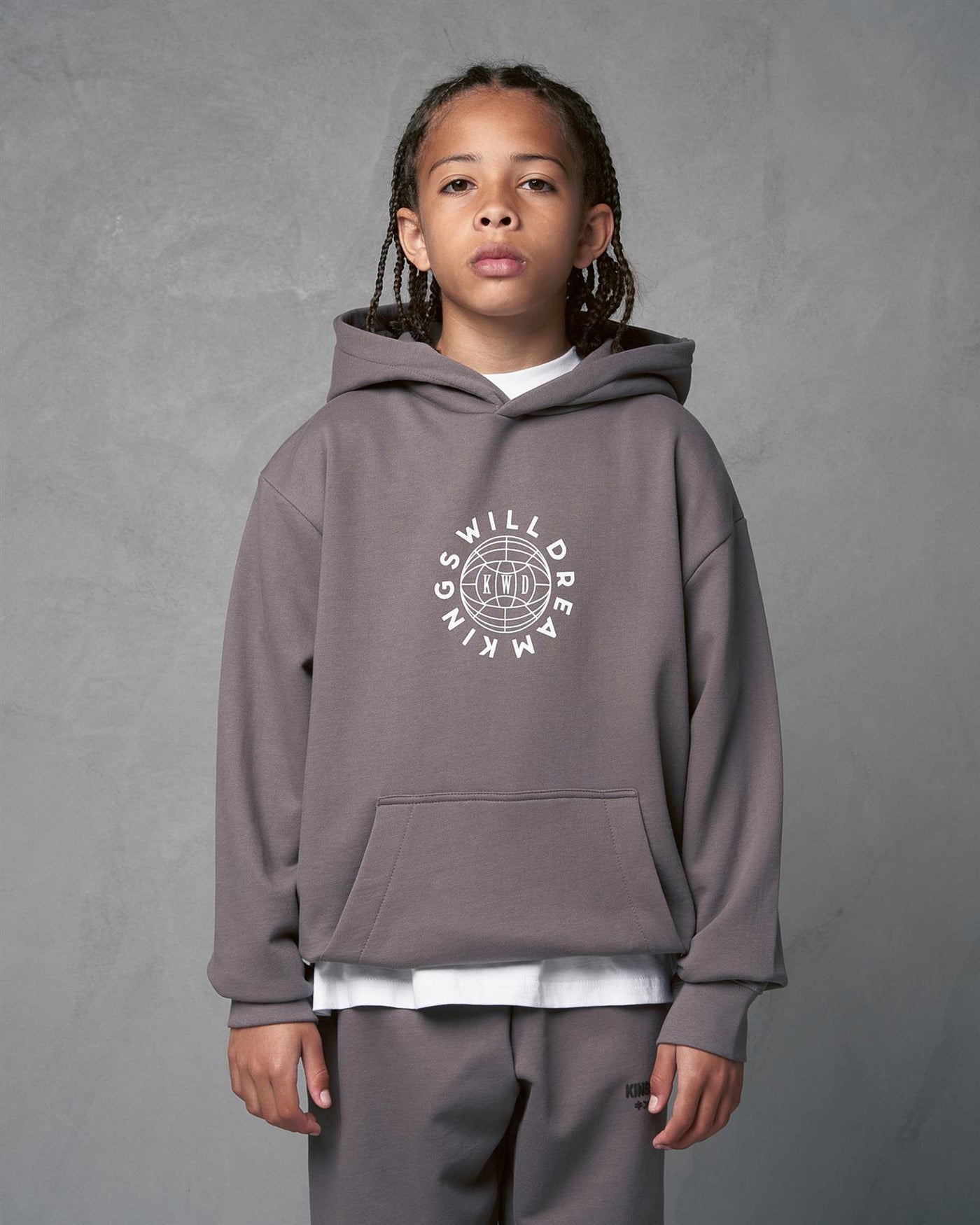 Kids Boys Studio Globalise Hoodie Grey