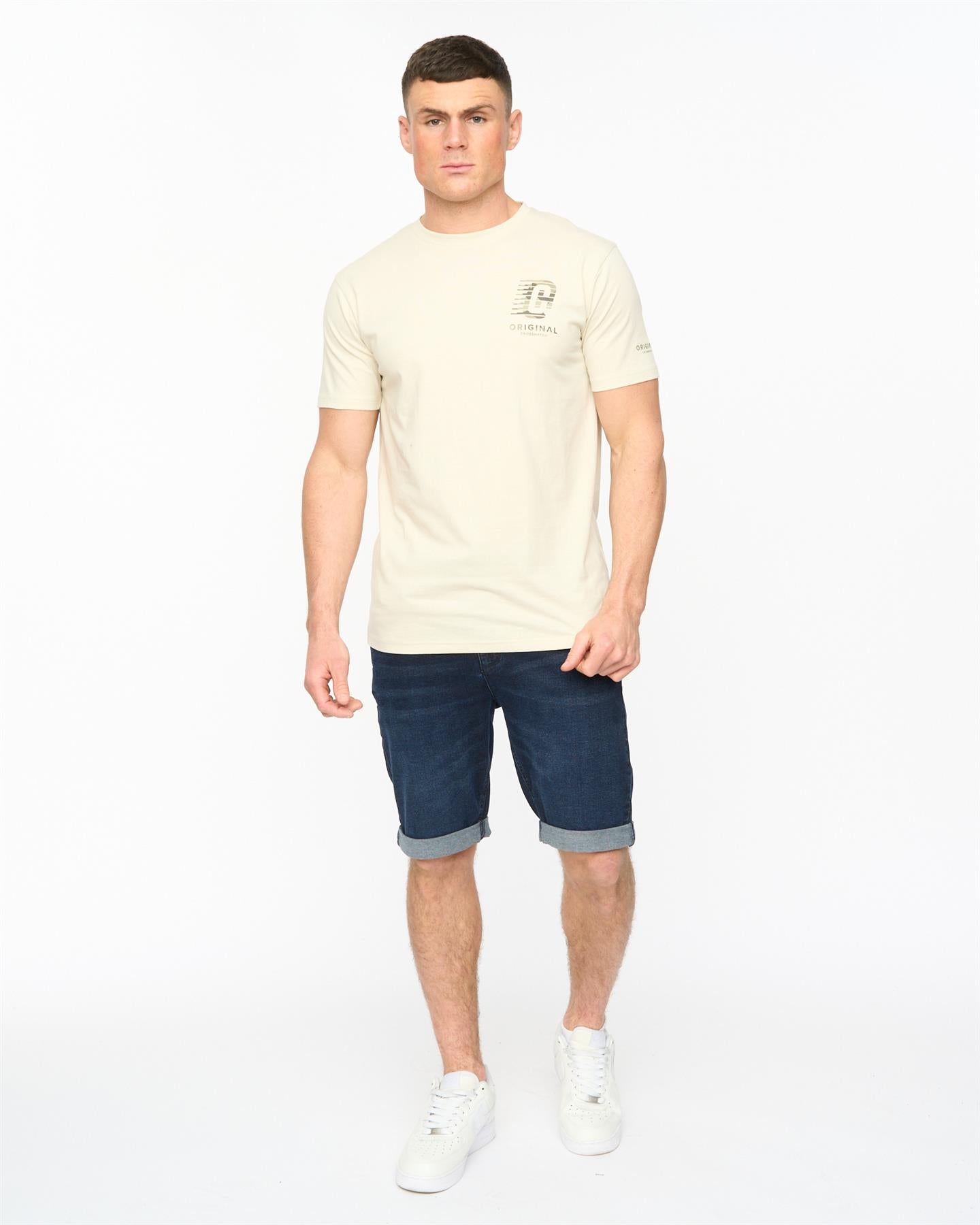 Mens Youlgreeve Belted Denim Shorts Dark Wash