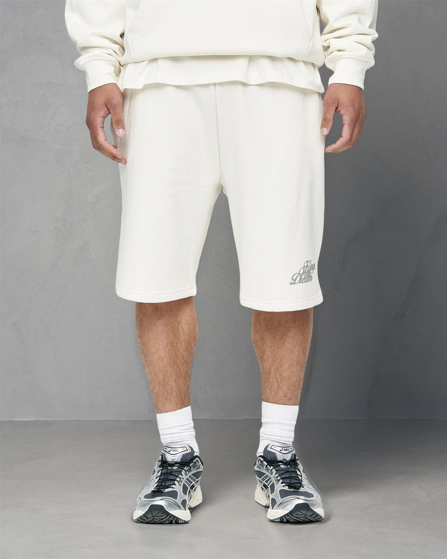Mens Studio Scripted Jog Shorts Off White