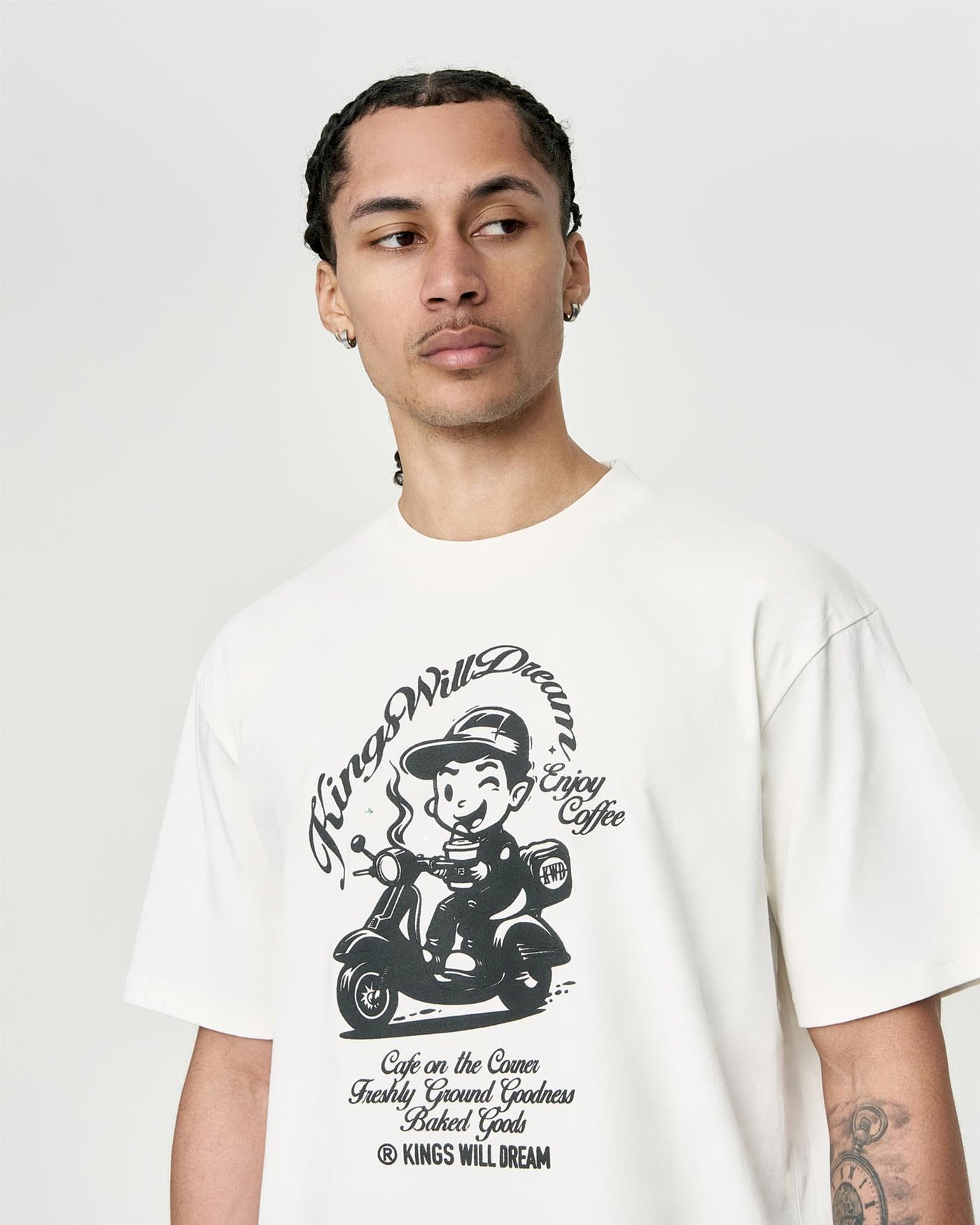 Mens Studio Cafe Boy T-Shirt White
