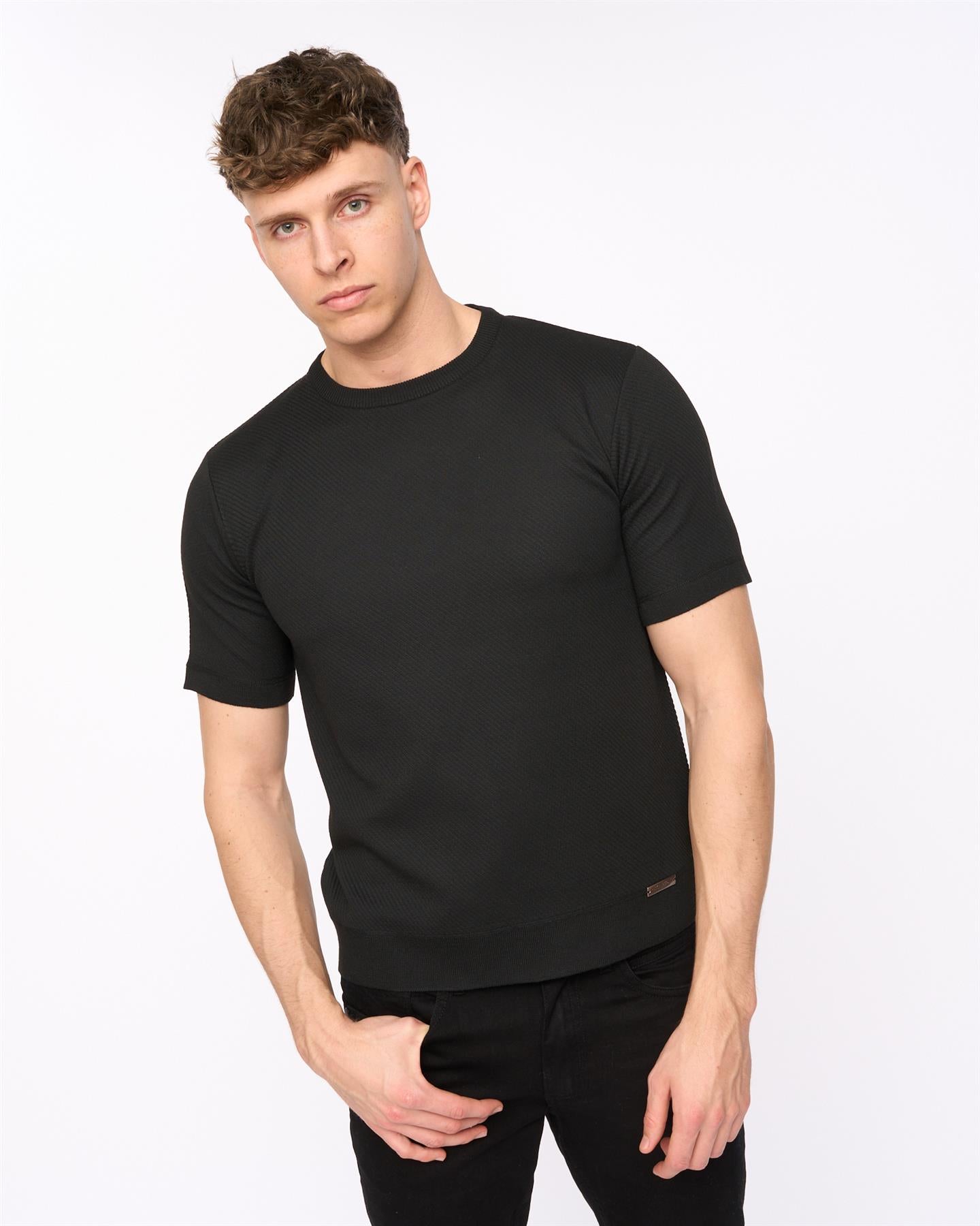 Mens Marvela Knit T-Shirt Black