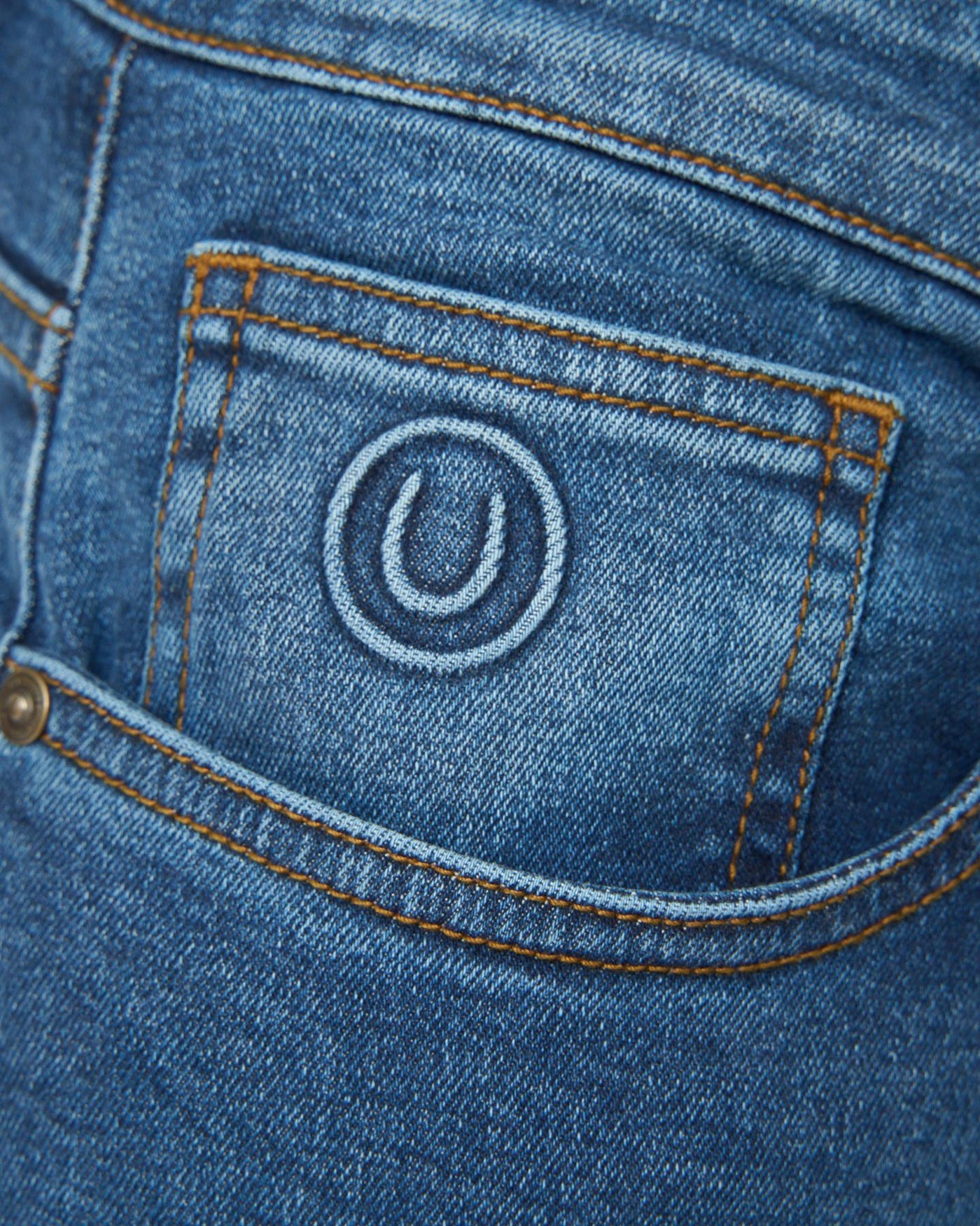 Mens Overburg Tapered Jeans Mid Wash