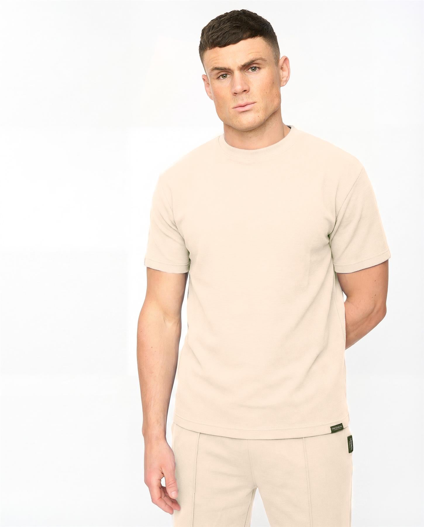 Mens Hartlay T-Shirt & Shorts Set Neutral