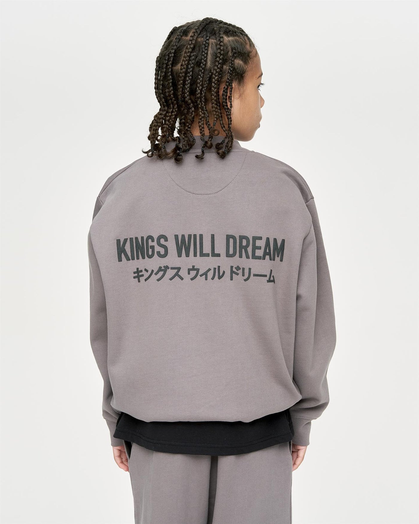 Kids Boys Studio Duo Line Crew Sweat Grey
