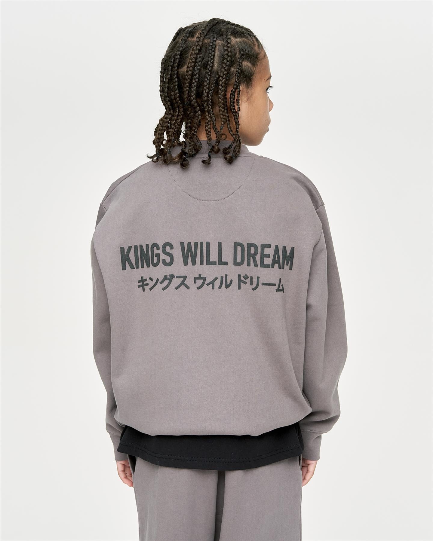 Kids Boys Studio Duo Line Crew Sweat Grey