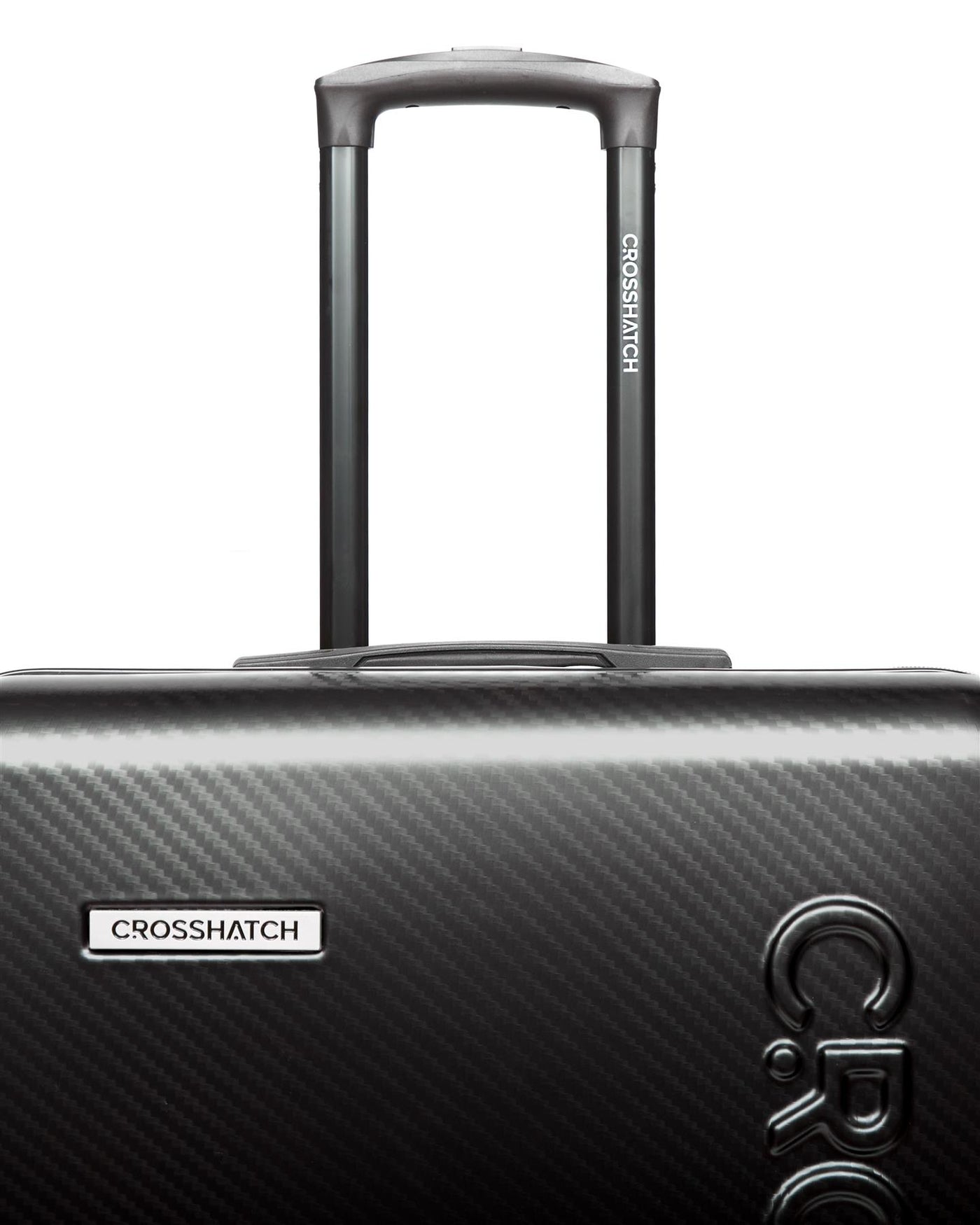 Mens Escapade Embossed Suitcase 3pk Black