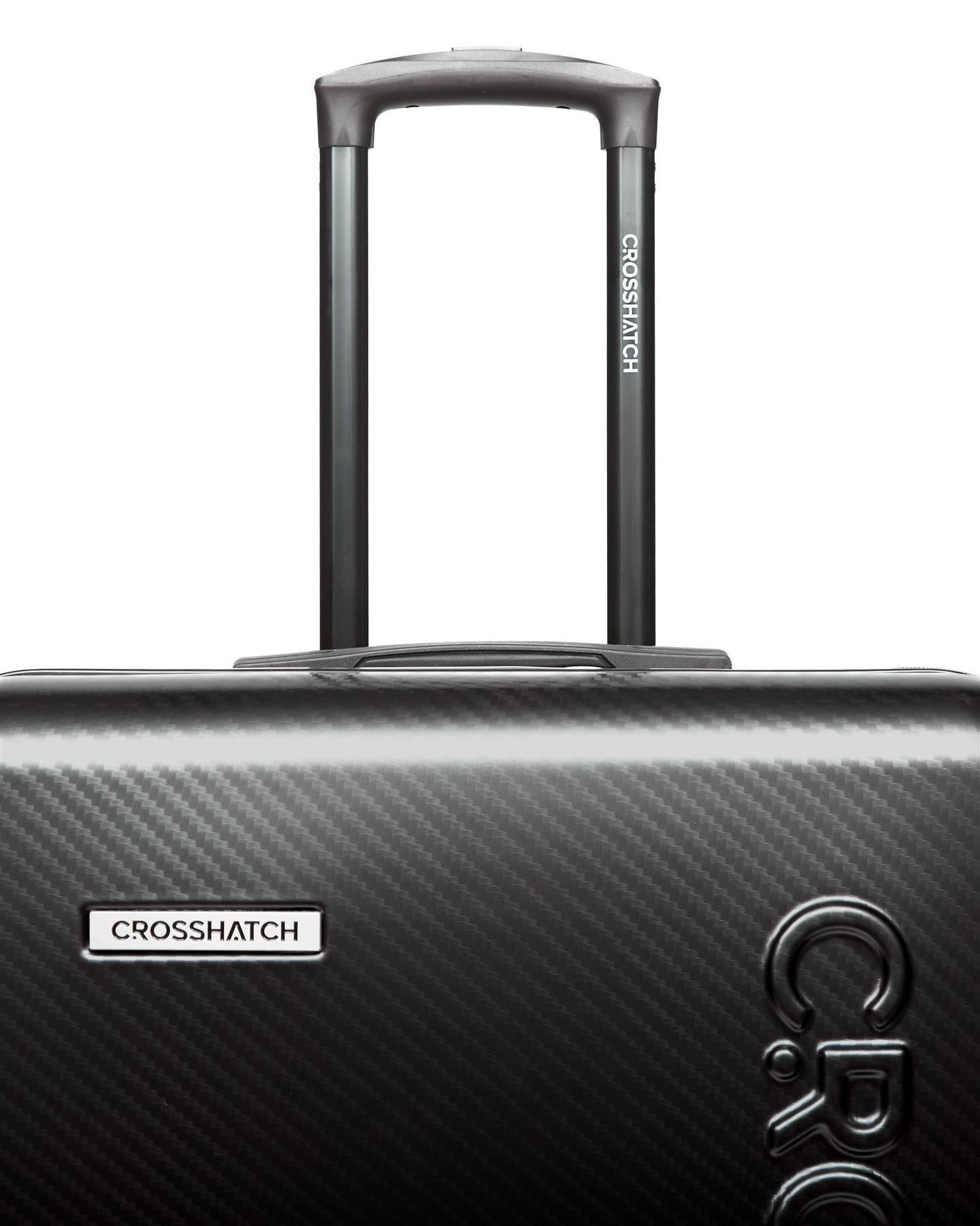 Mens Escapade Embossed Suitcase 3pk Black