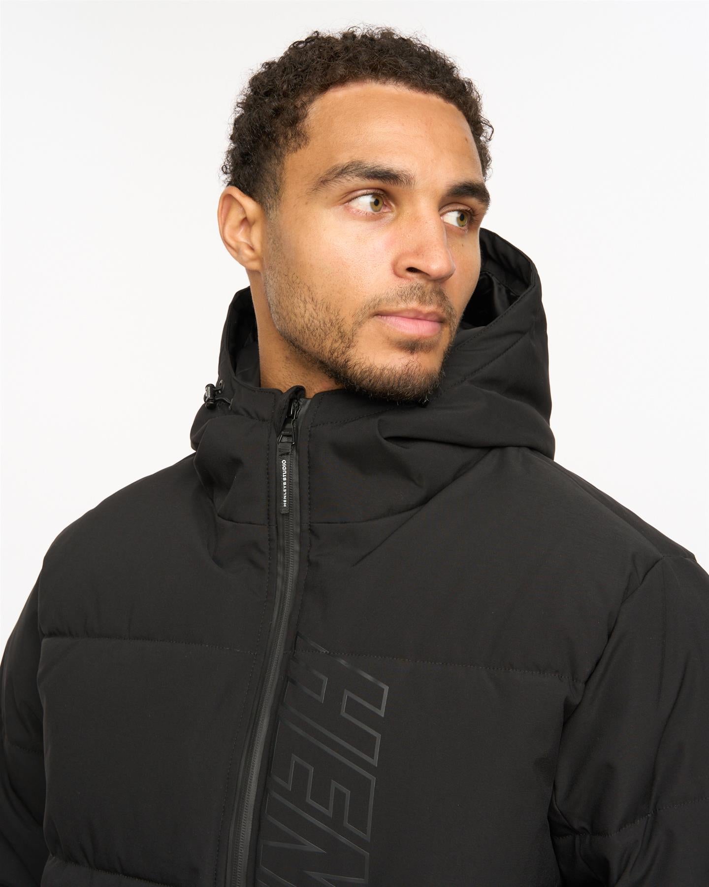 Mens System Ski Puffer Jacket Black