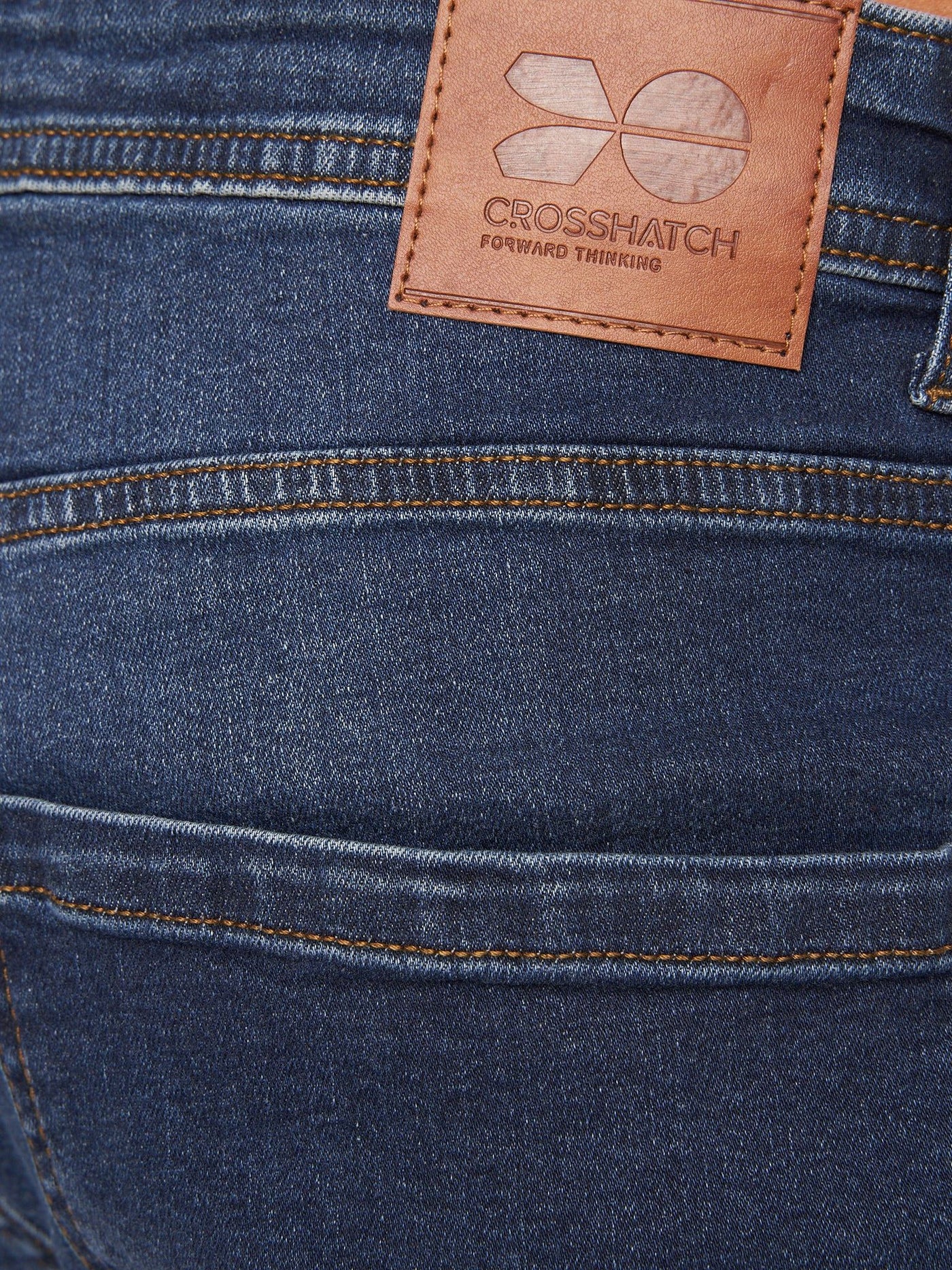 Crosshatch Mens Tadcaster Denim Shorts Mid Wash