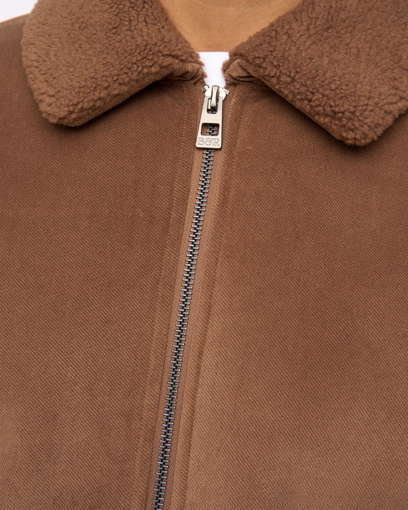 Lauwin Faux Suede Bomber Jacket Dark Tan