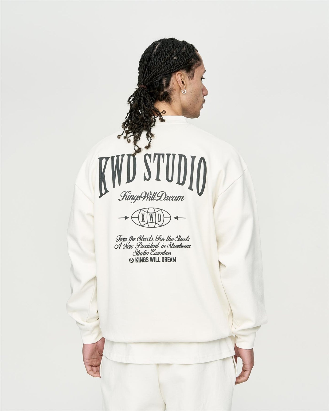 Mens Studio Studios Crew Sweat Off White