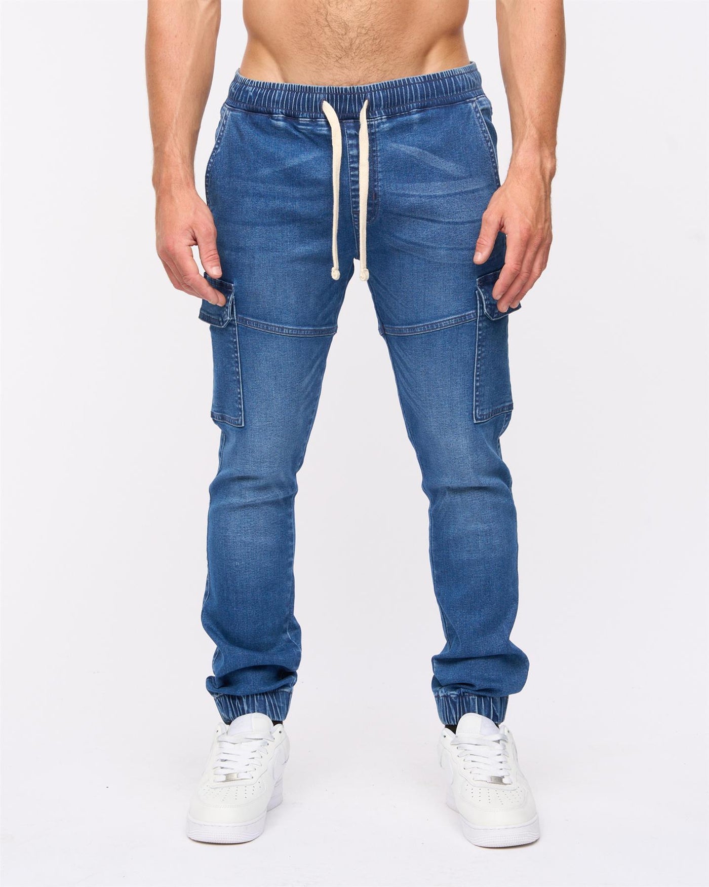 Malimore Cargo Cuff Jeans Stone Wash