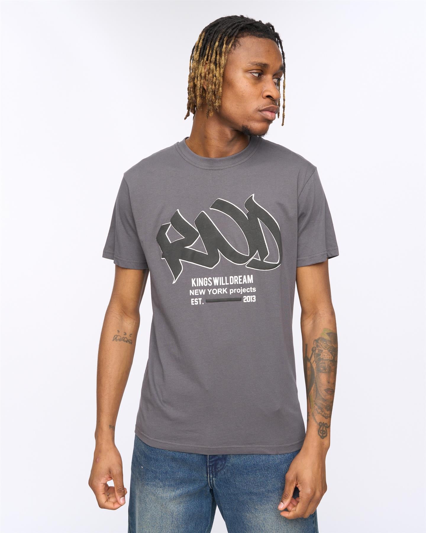Mens Markered T-Shirt Asphalt