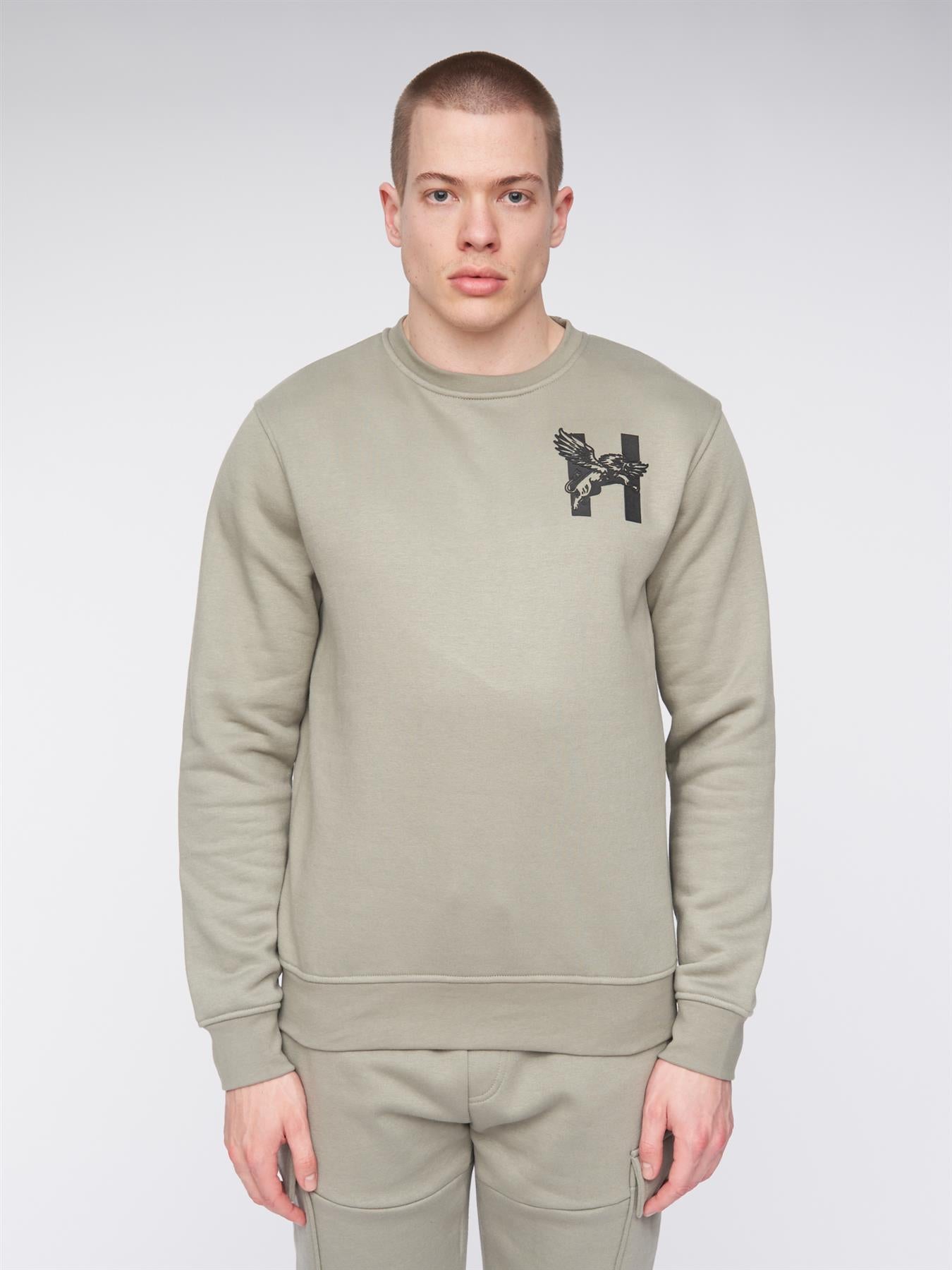 Mens Moorehen Crew Sweat Dusty Blue