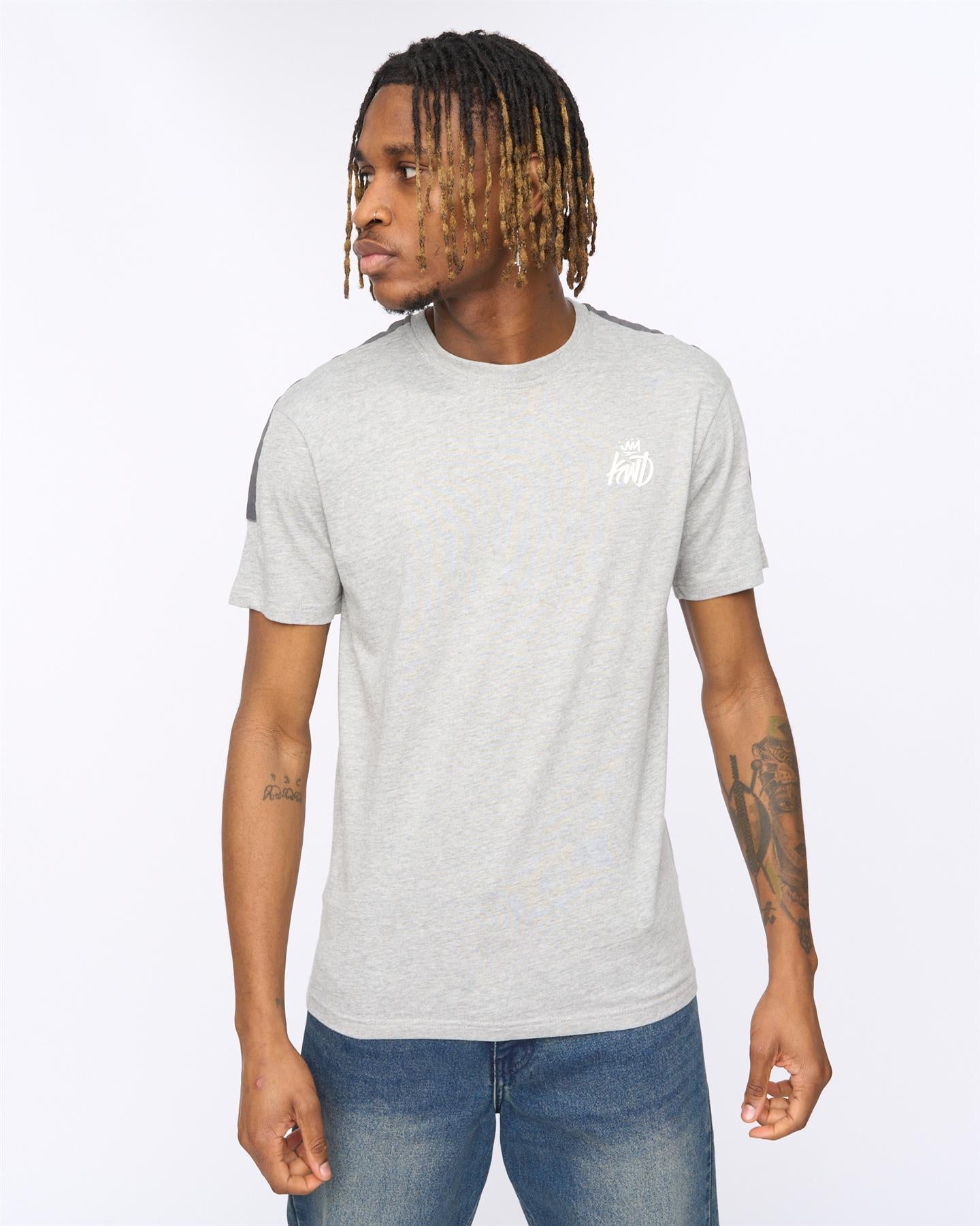Mens Tapelny T-Shirt Grey Marl