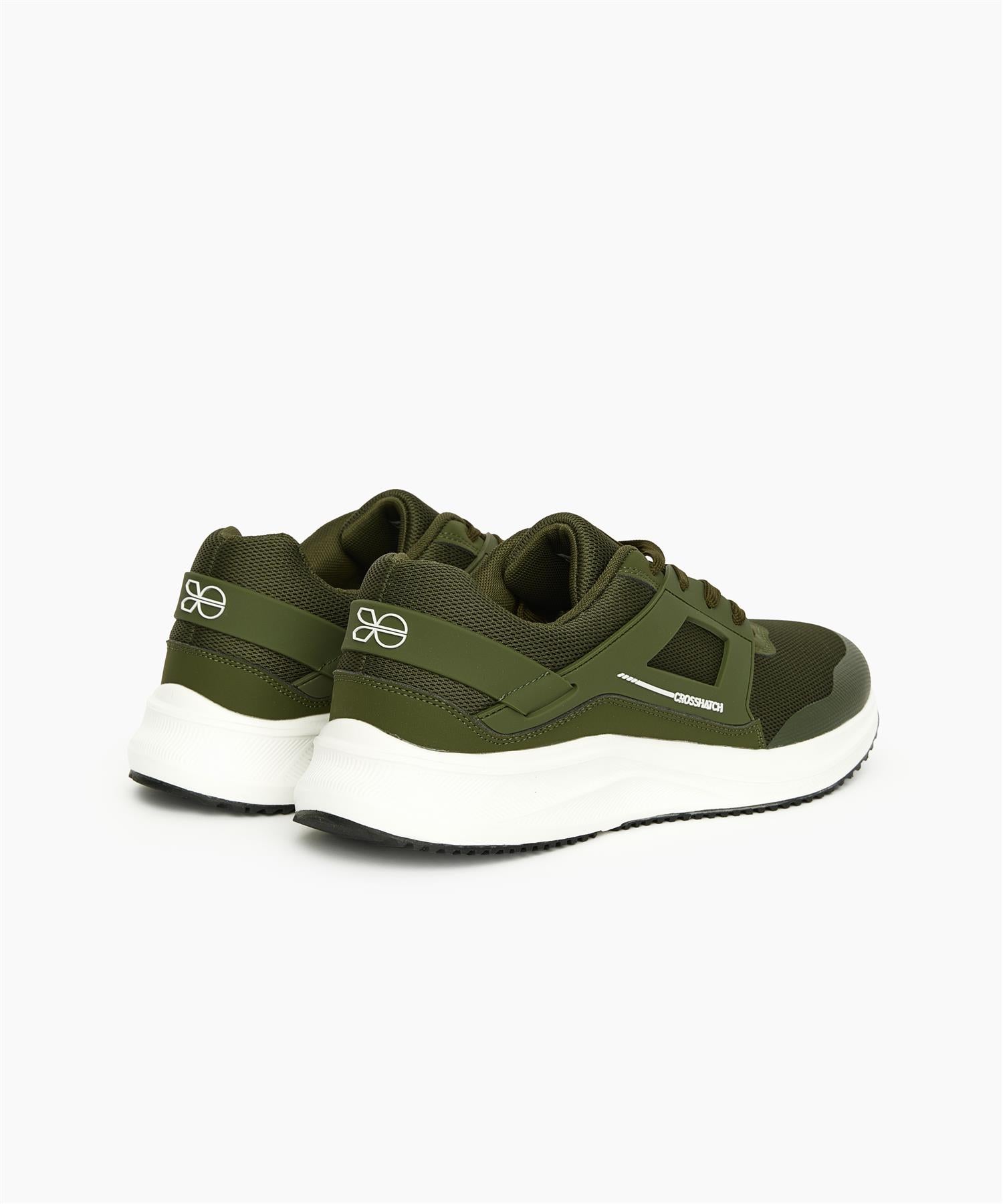 Mens Holywell Flyknit Trainers Olive/White