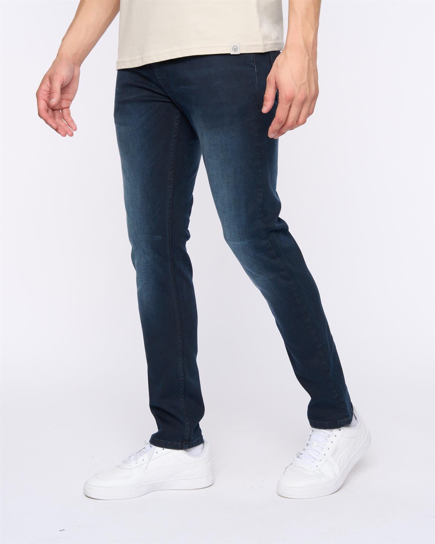 Mens Maylead Slim Fit Jeans Blue Black