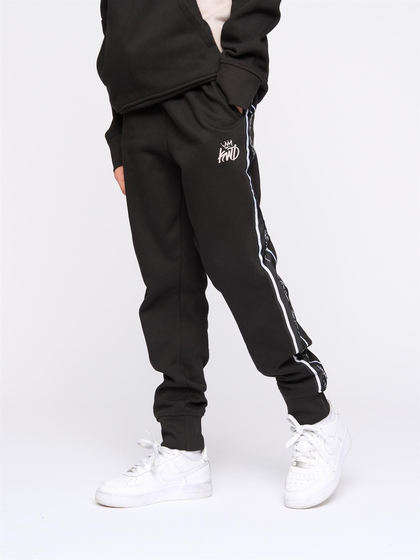 Kids Boys Techy Taped Tracksuit Black