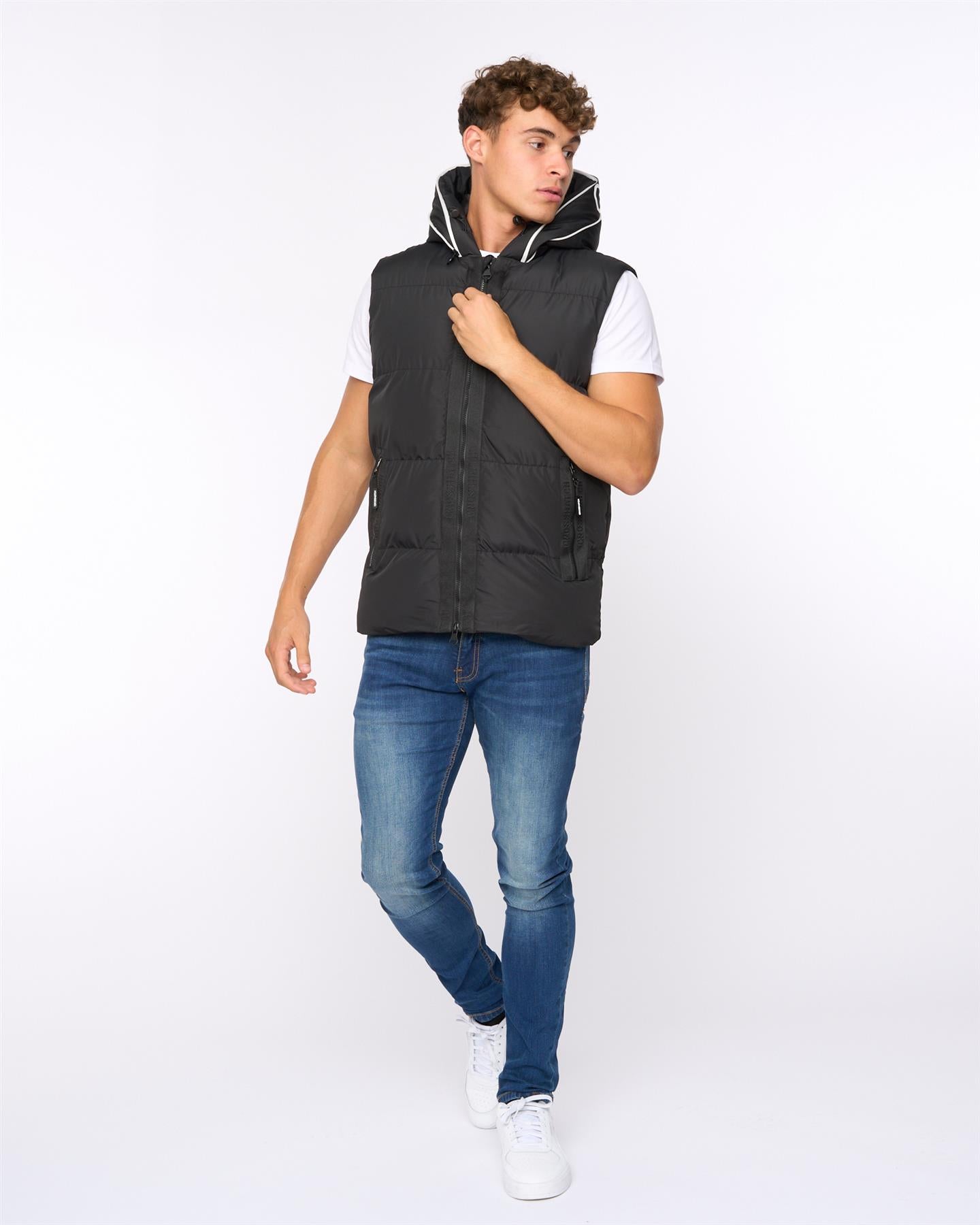 Mens Sandbox Hooded Gilet Black