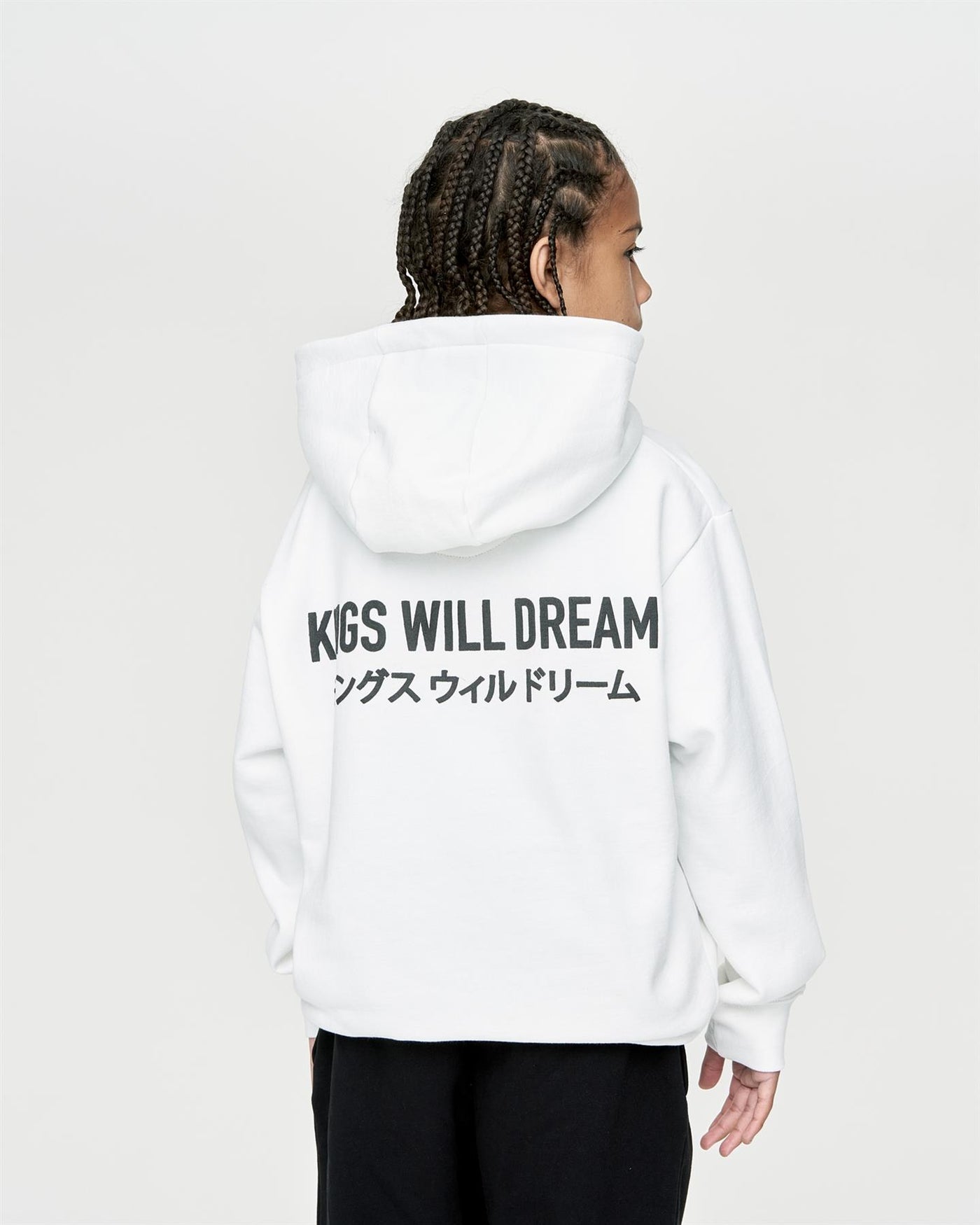 Kids Boys Studio Duo Line Hoodie Optic White
