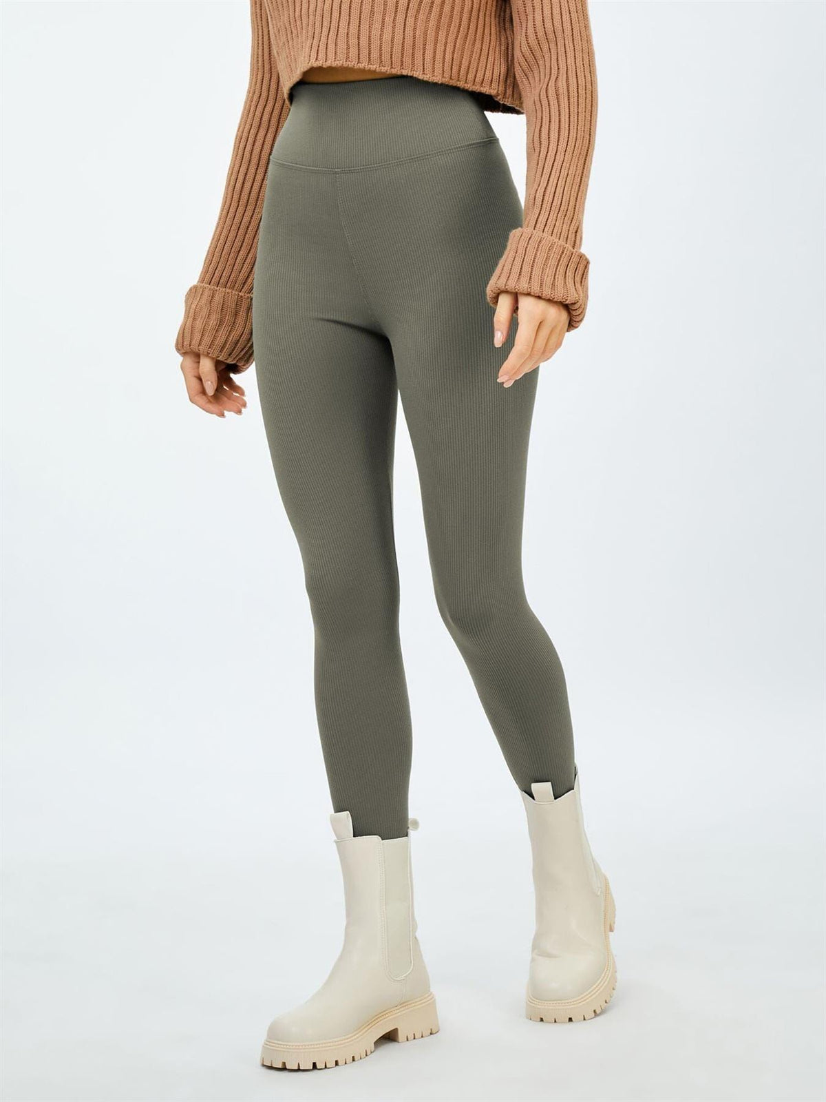 Irem Fleece Lined Ribbed Leggings
