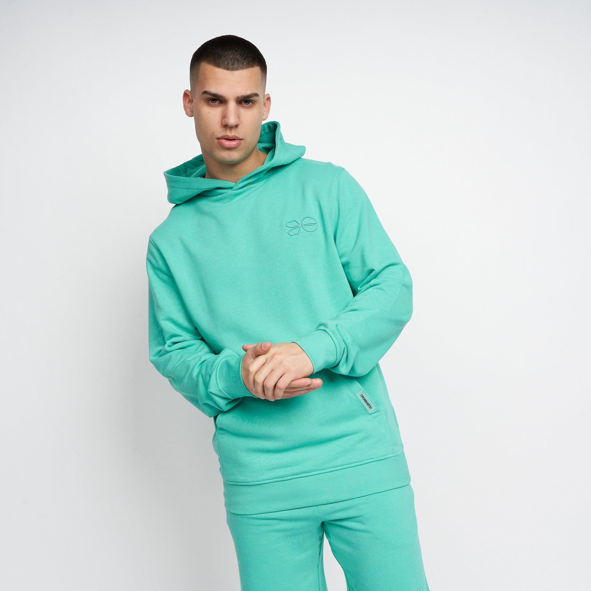 Crosshatch Mens Emmson Hoodie Aqua